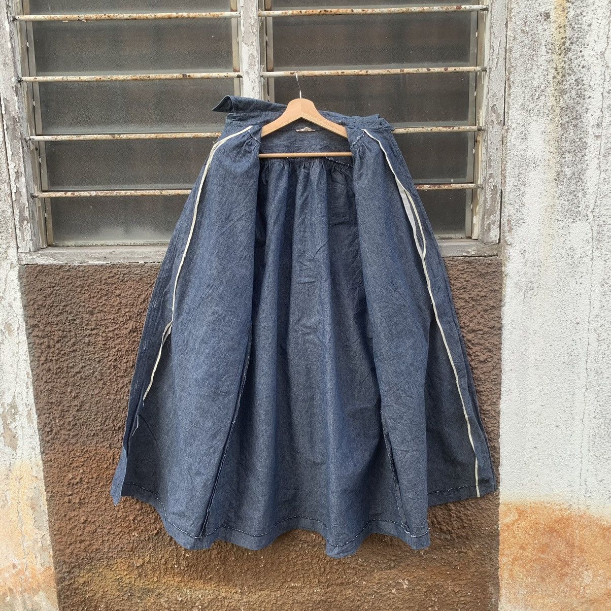 Indigo × Self Edge × Vintage 💥SELVEDGE Indigo Denim Long Jacket Double Breast Size US M / EU 48-50 / 2 - 11 Thumbnail