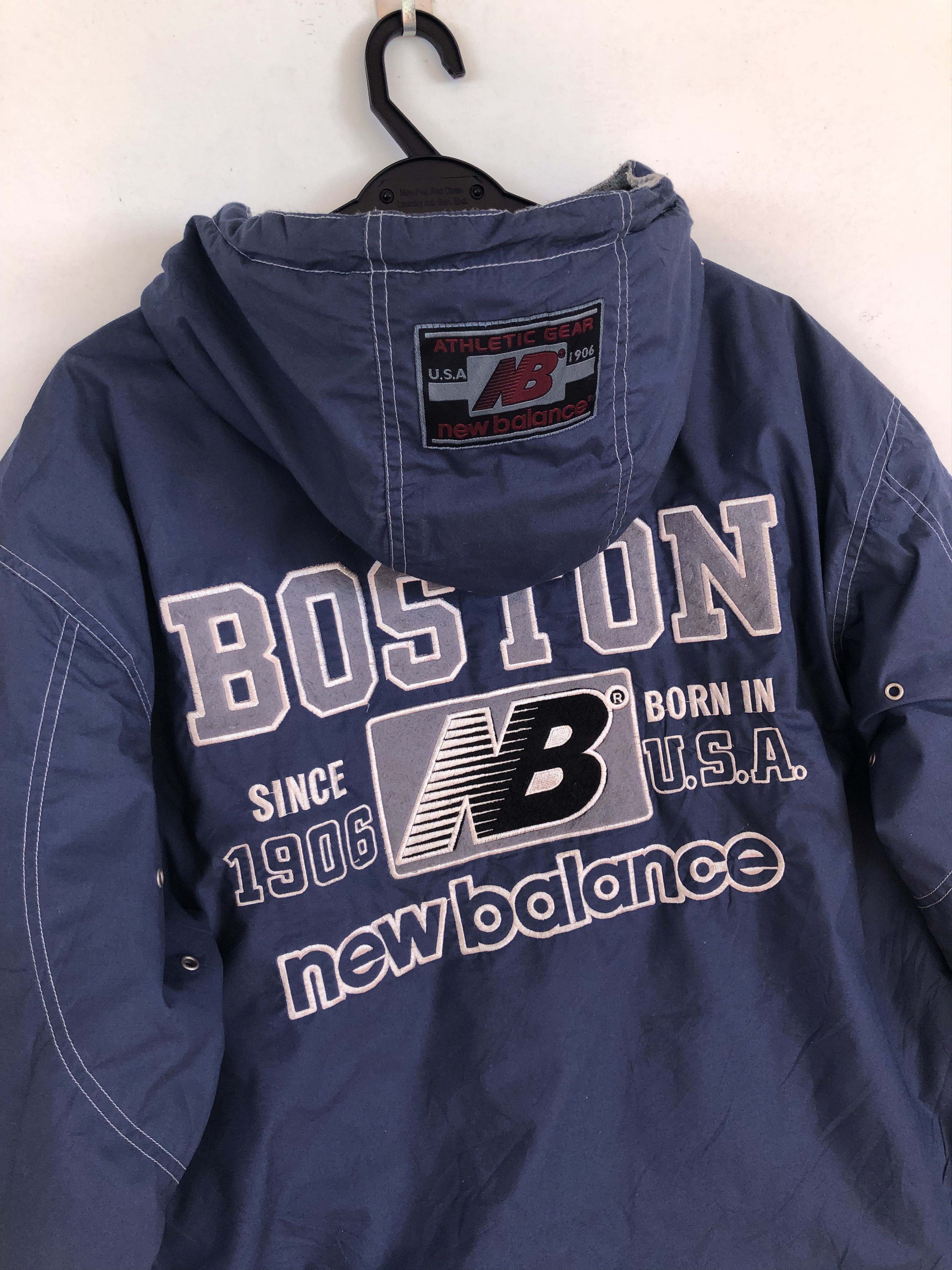 New Balance × Vintage RARE🔥VINTAGE N.B. BOSTON EMBROIDERIES BIG LOGO JACKET Size US XL / EU 56 / 4 - 8 Thumbnail