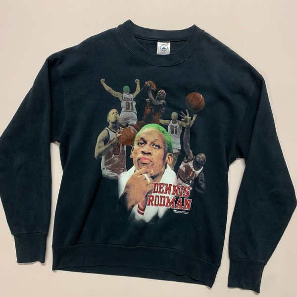 Vintage 💥RARE!! Dennis Rodman Legendary Green NBA Crewneck Sweater ...