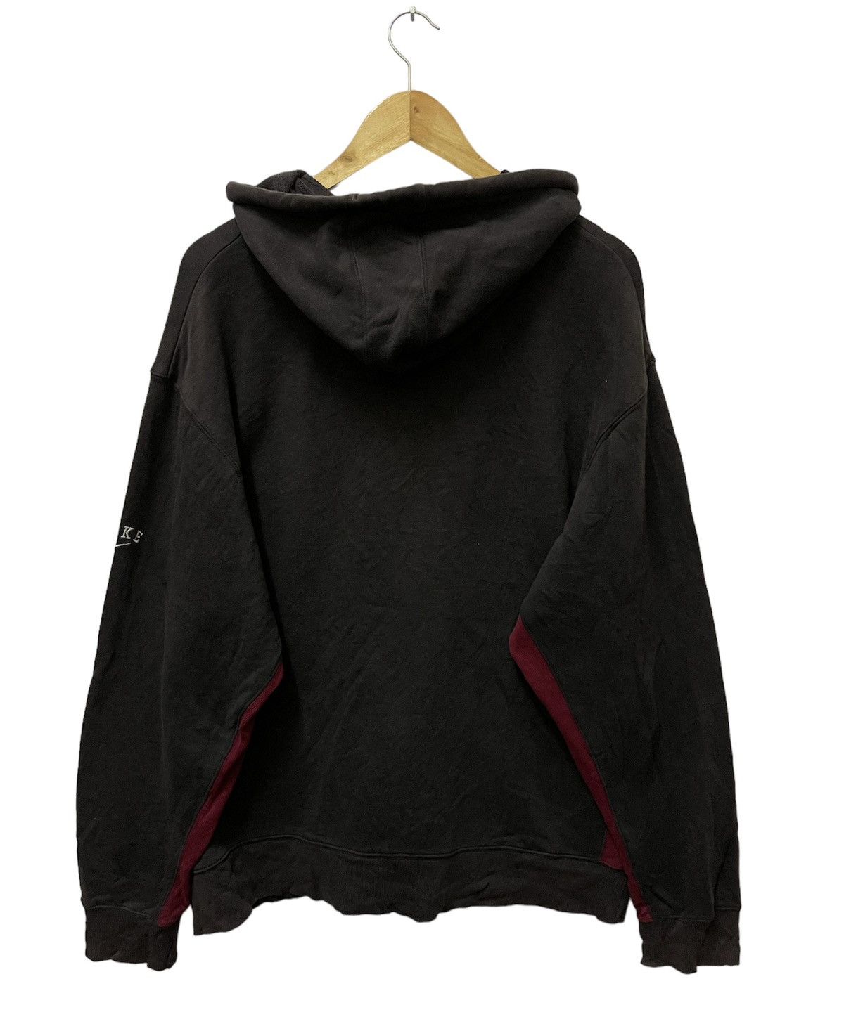 Nike × Vintage Vintage Nike Mini Logo Full Zipper Hoodie Black Size US XL / EU 56 / 4 - 4 Thumbnail