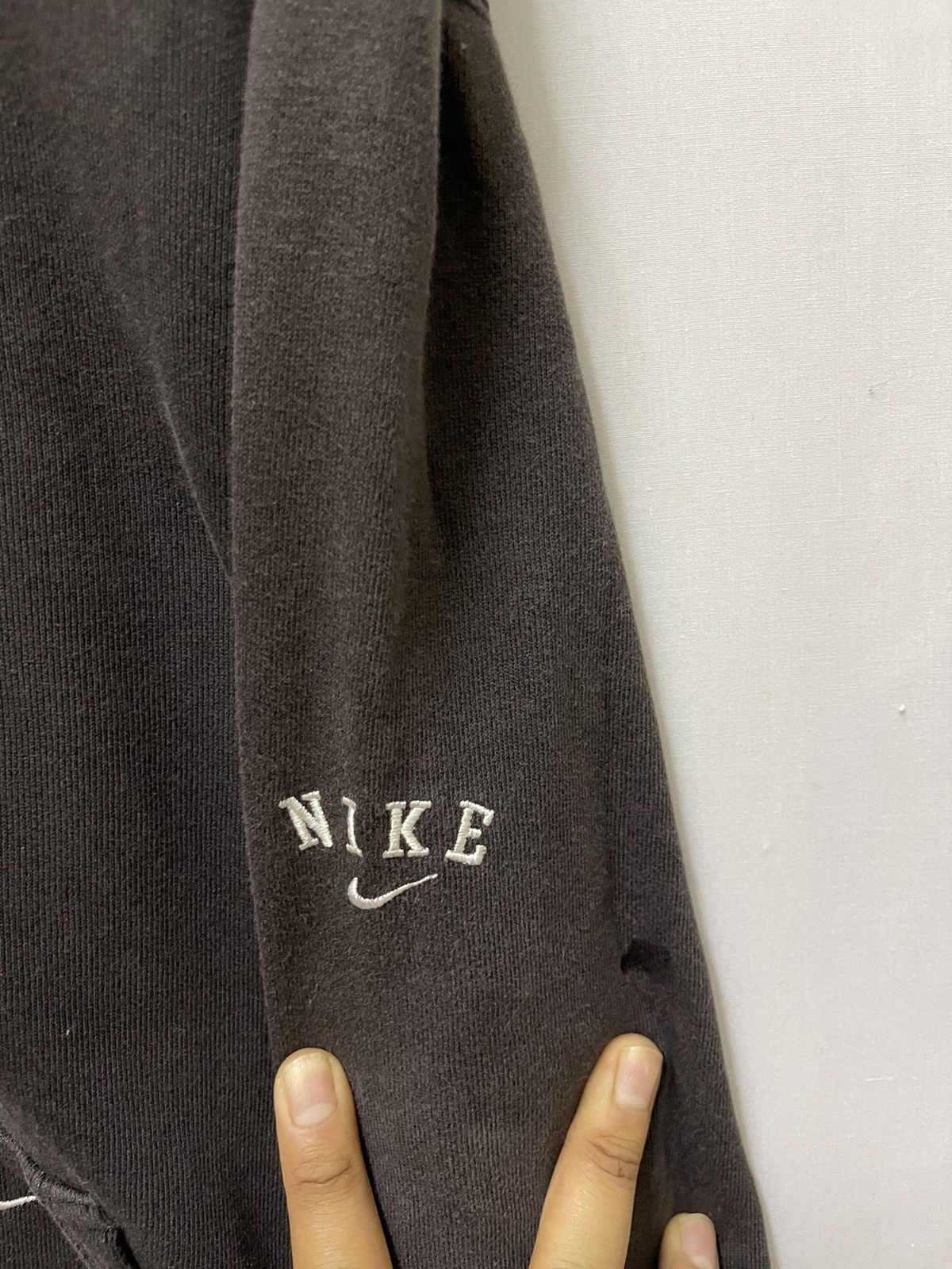 Nike × Vintage Vintage Nike Mini Logo Full Zipper Hoodie Black Size US XL / EU 56 / 4 - 3 Thumbnail