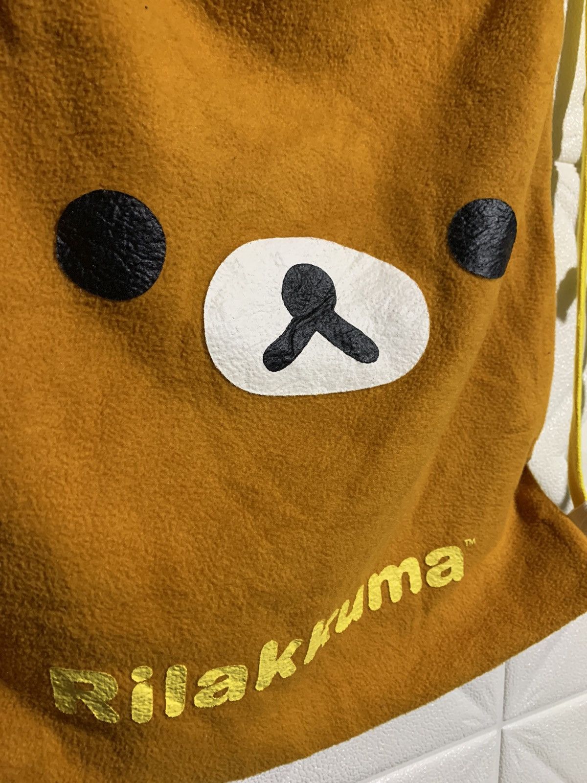 Anime × Japanese Brand Rilakkuma Drawstring Fleece Bag Size ONE SIZE - 3 Thumbnail
