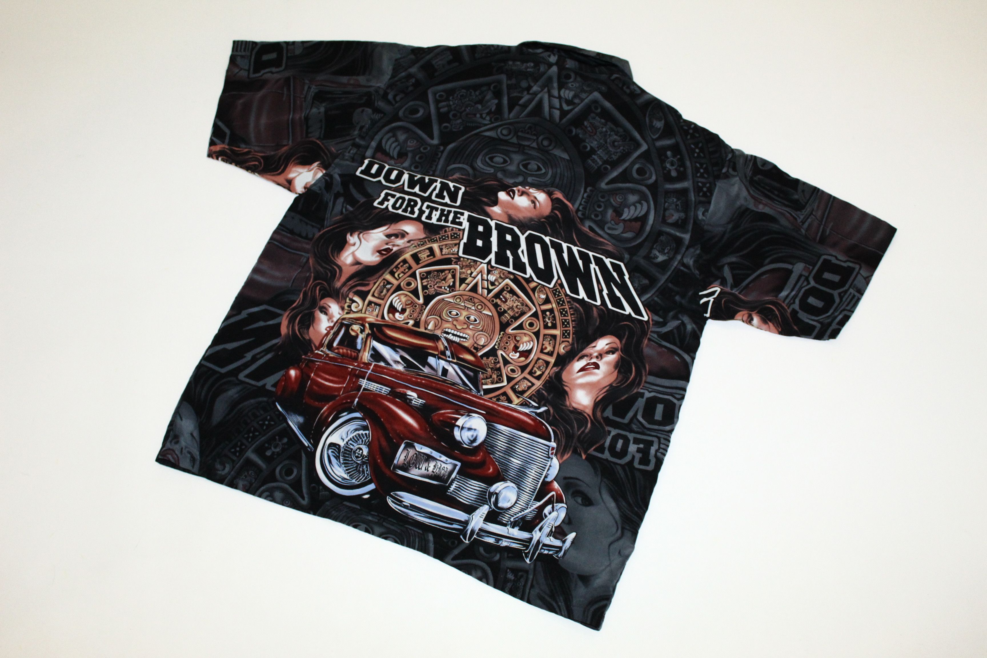 Homies 90s Cruizin Low OG Chicano Artwork Hustle Rap Crazy Shirt Size US L / EU 52-54 / 3 - 3 Thumbnail