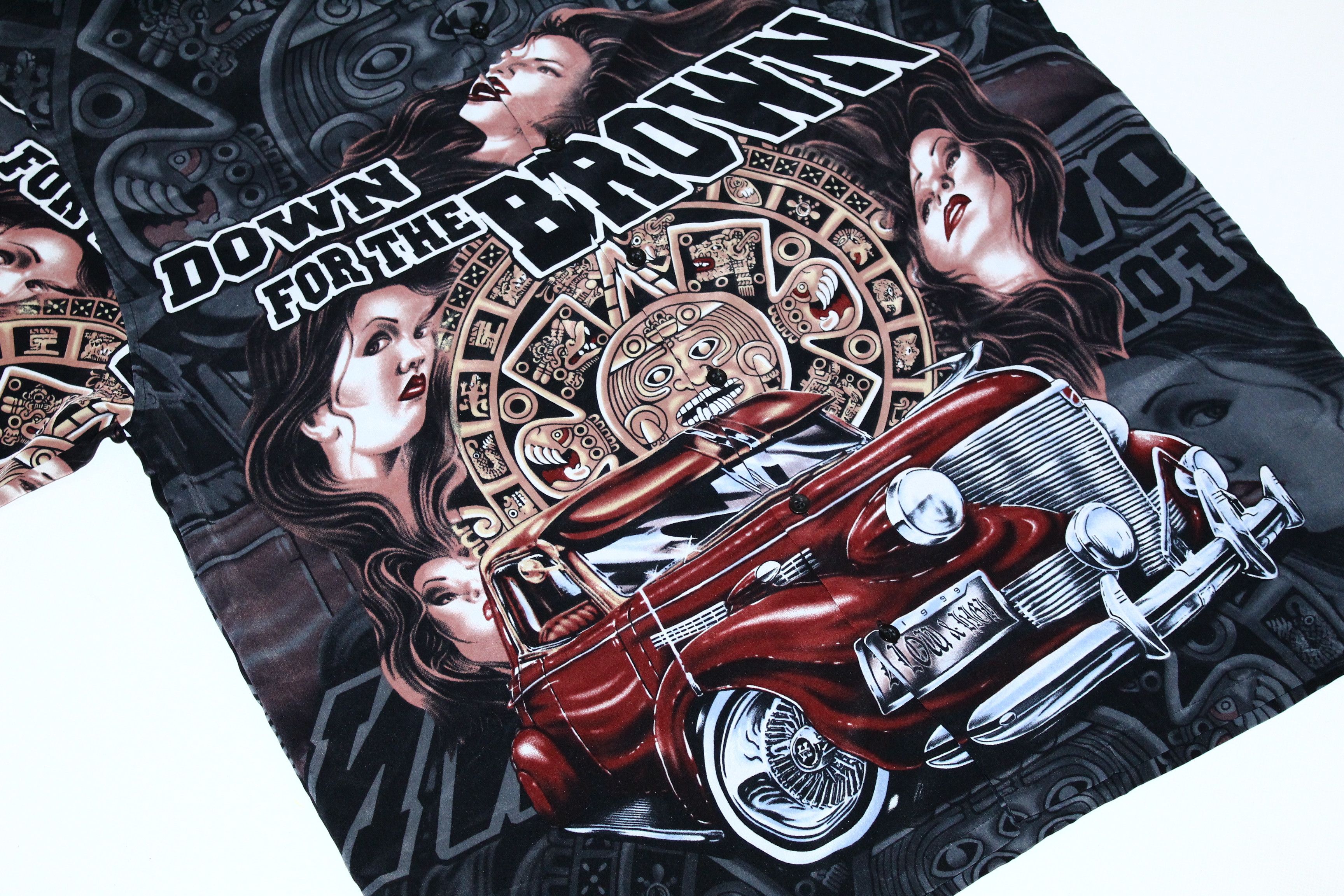 Homies 90s Cruizin Low OG Chicano Artwork Hustle Rap Crazy Shirt Size US L / EU 52-54 / 3 - 2 Thumbnail