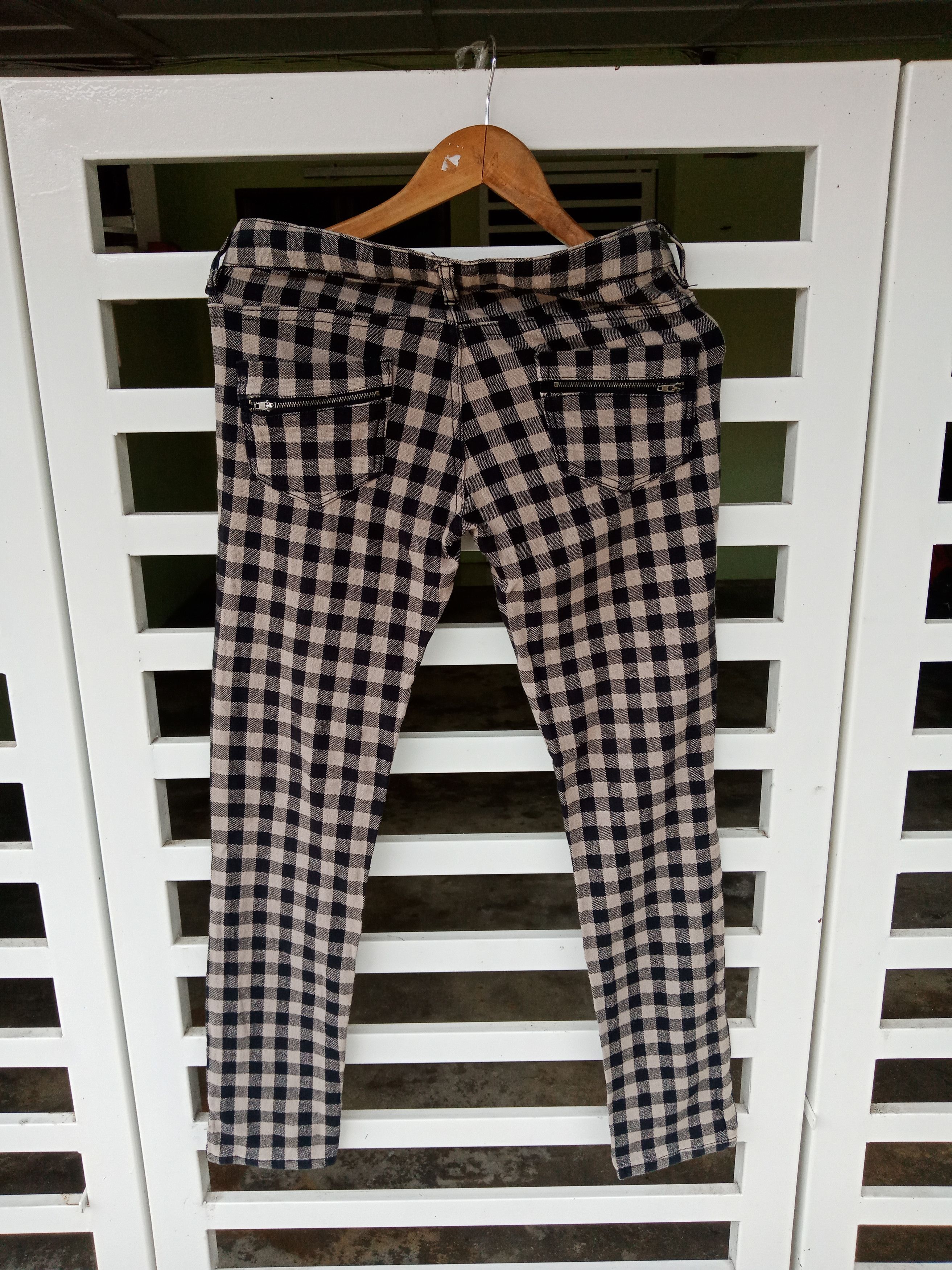 image of Avant Garde x Kmrii Tartan Checker Pants in Black, Men's (Size 31)
