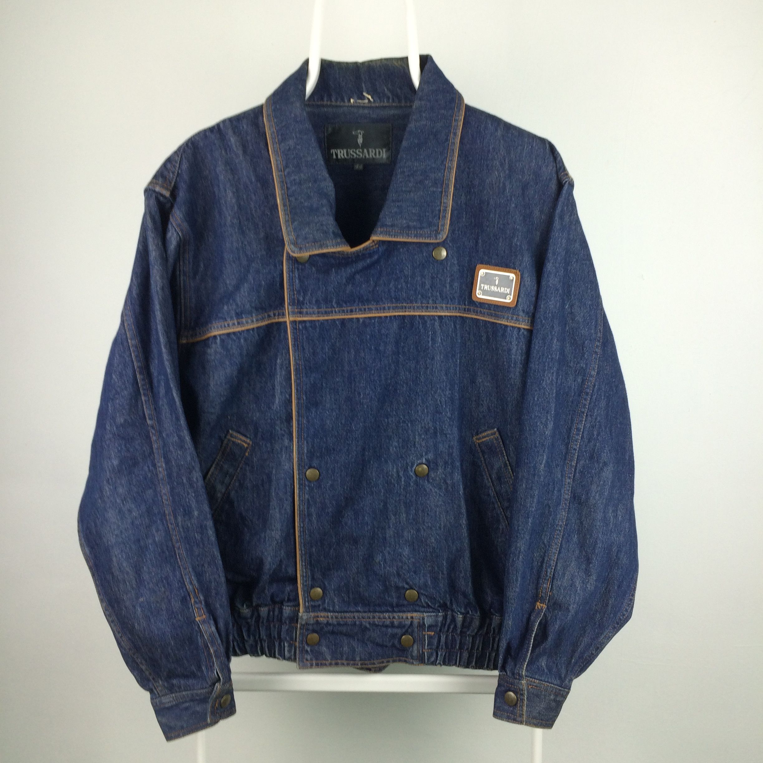 Trussardi Z63 VTG 90s TRUSSARDI DENIM JEANS JACKET COAT Size US L / EU 52-54 / 3 - 3 Thumbnail