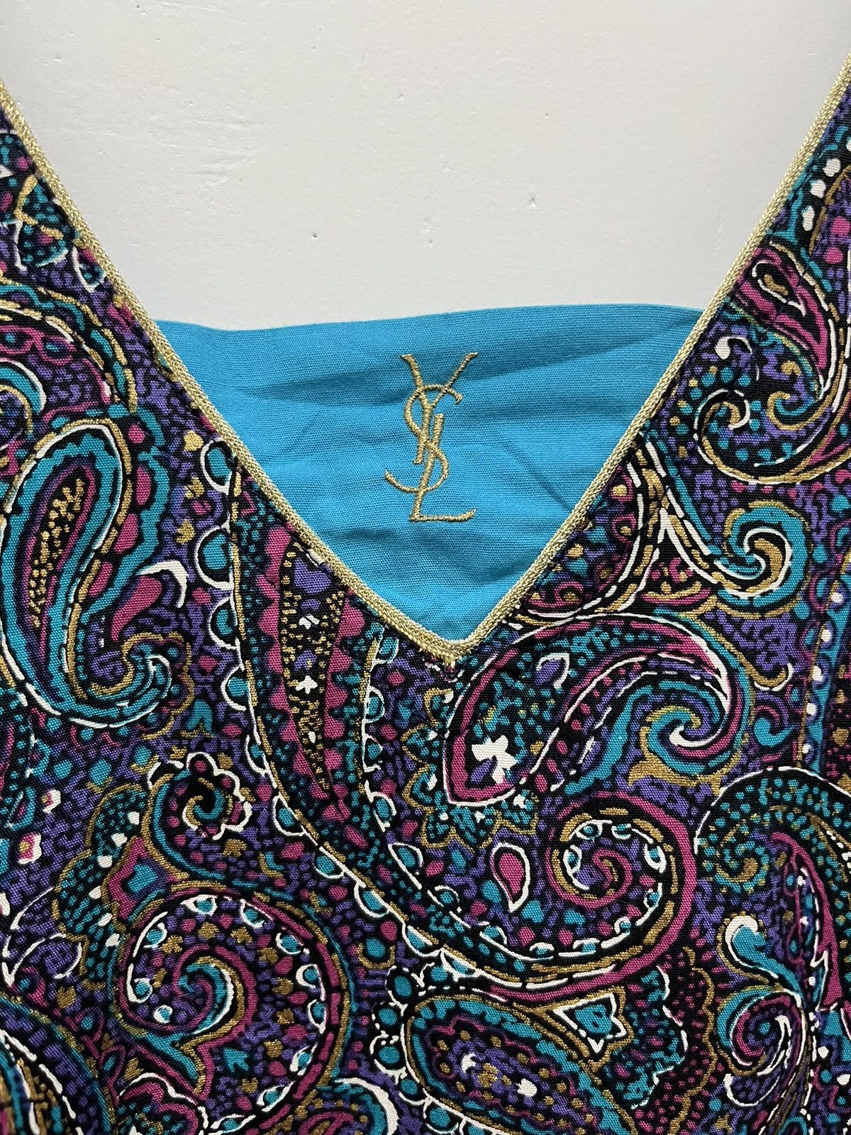 Saint Laurent Paris Vintage Yves Saint Laurent Paisley Apron Size ONE SIZE - 6 Thumbnail