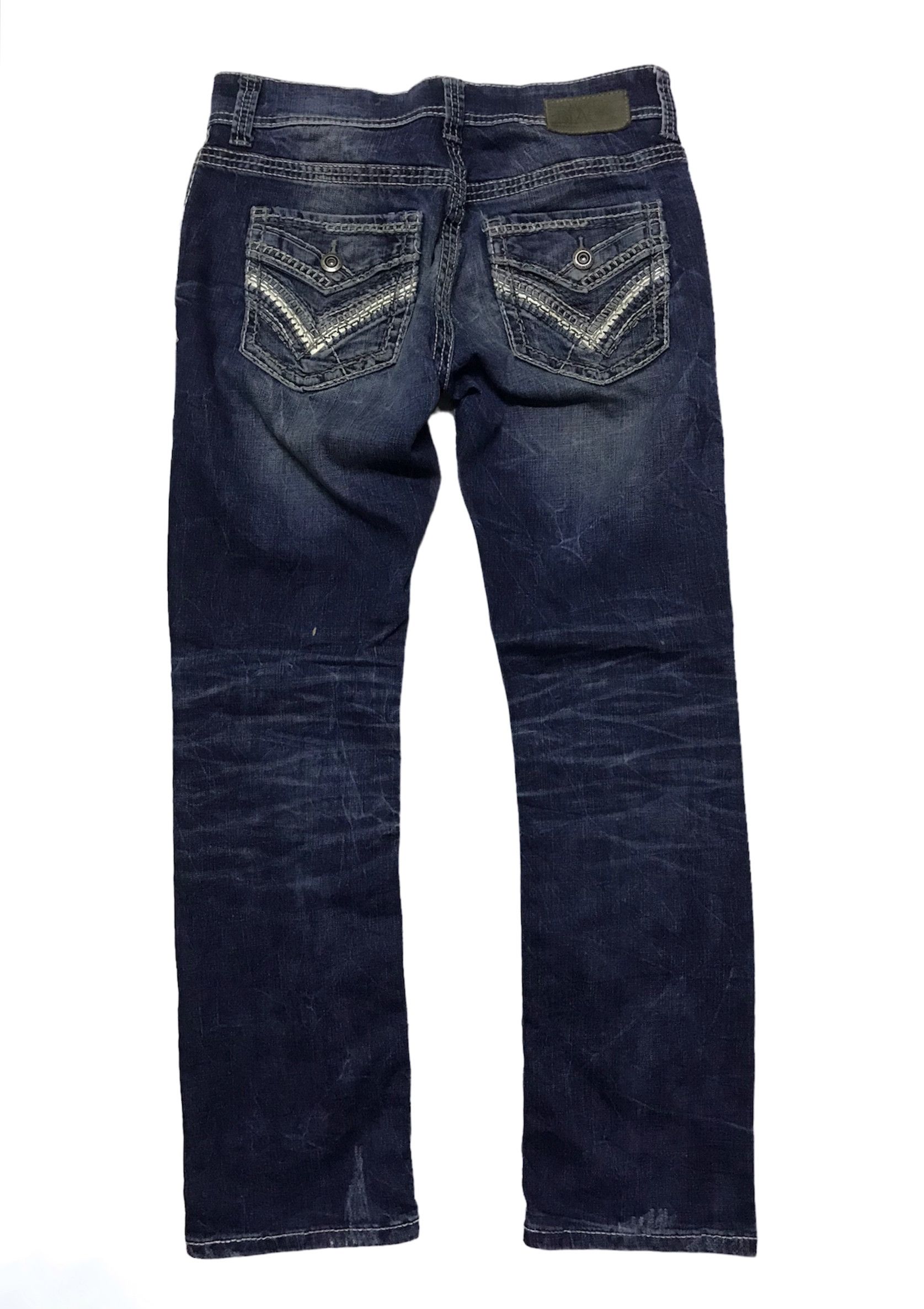 Japan brand rusty wash Dark blue denim jeans 32x29