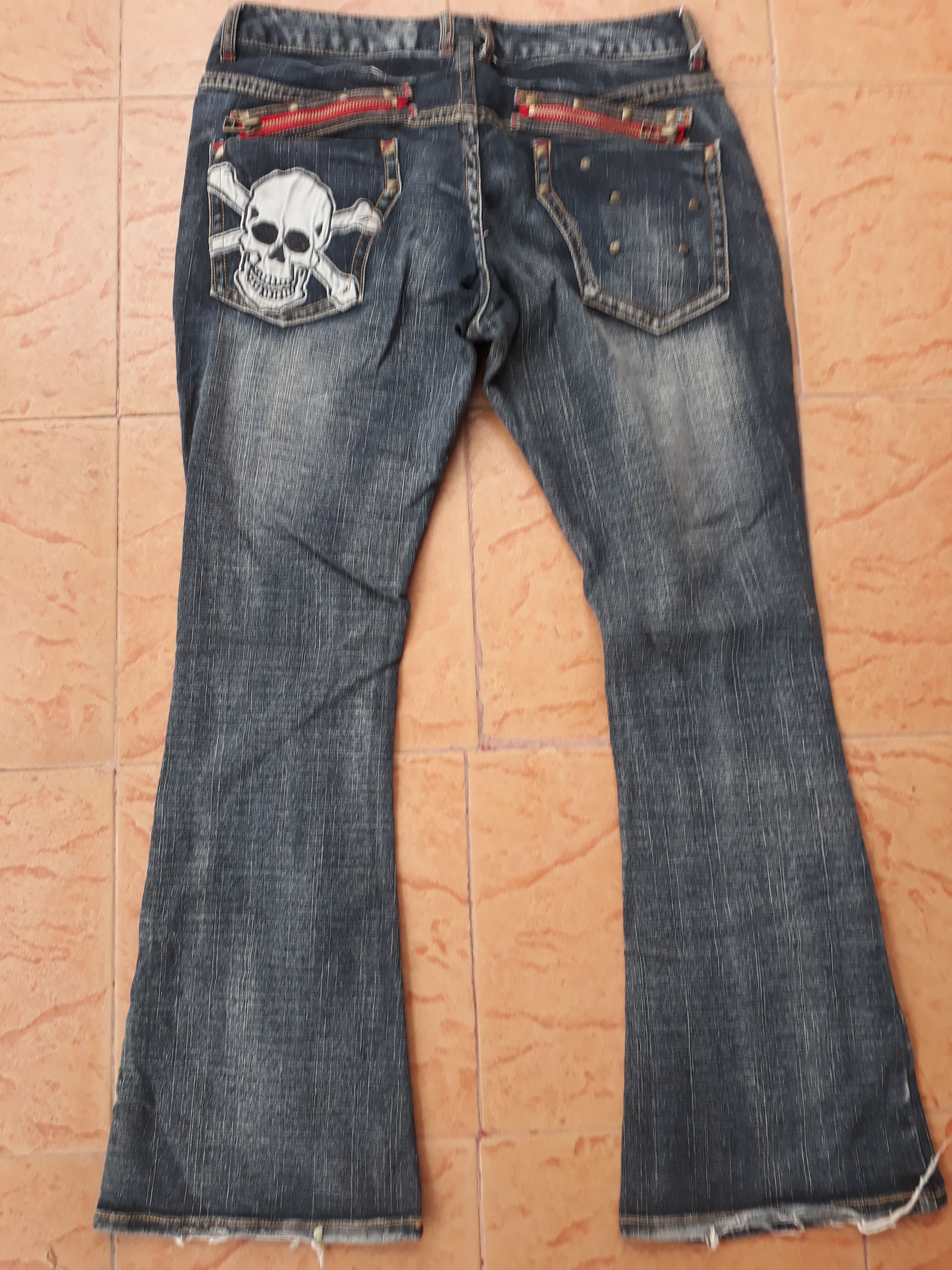 Japanese Brand ❤FINAL DROP❤FLARED DENIM B.C.B.g SKULL BOOT CUT DENIM Size US 34 / EU 50 - 1 Thumbnail