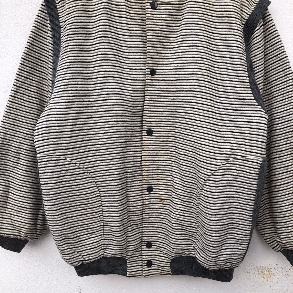 Japanese Brand STRIPE DESIGN VARSITY JACKET GOOD NIGHT OSAKA NISHIKAWA Size US L / EU 52-54 / 3 - 4 Thumbnail