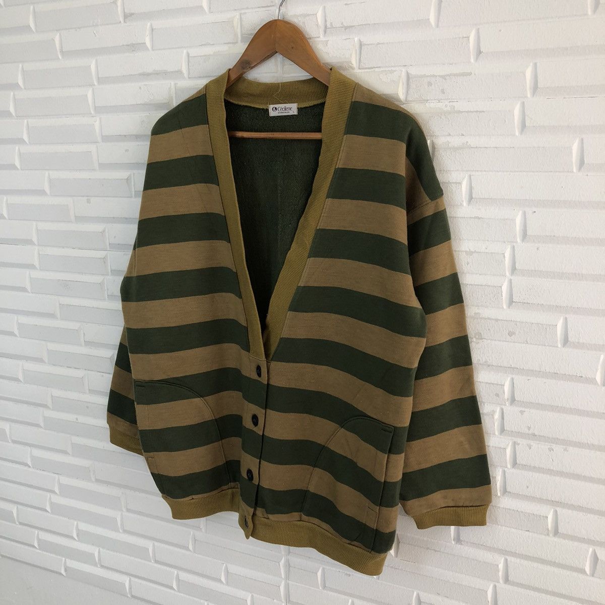 Japanese Brand VINTAGE CECILENE JAPAN STRIPED 2 COLOUR CARDIGAN Size US L / EU 52-54 / 3 - 2 Thumbnail