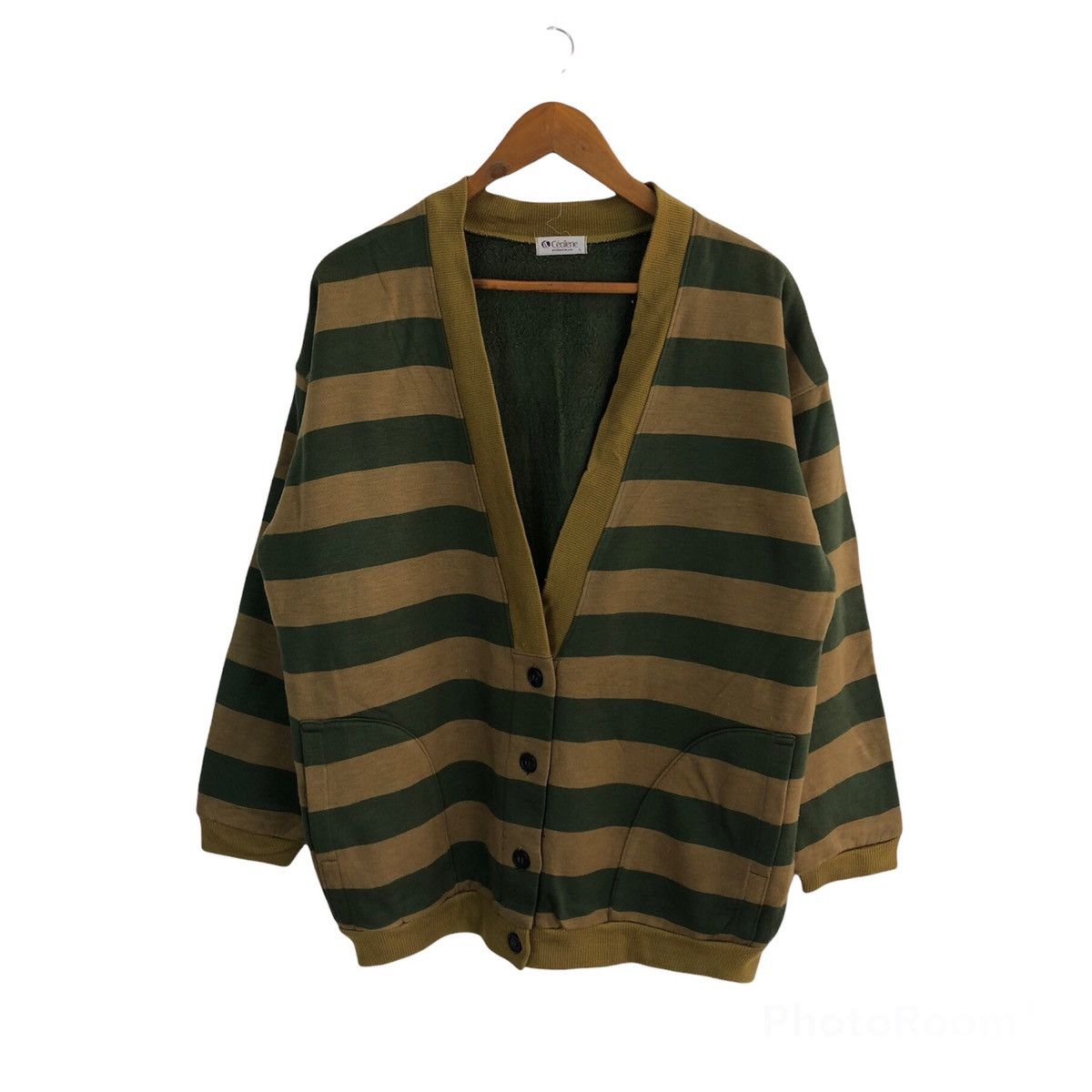 Japanese Brand VINTAGE CECILENE JAPAN STRIPED 2 COLOUR CARDIGAN Size US L / EU 52-54 / 3 - 1 Thumbnail