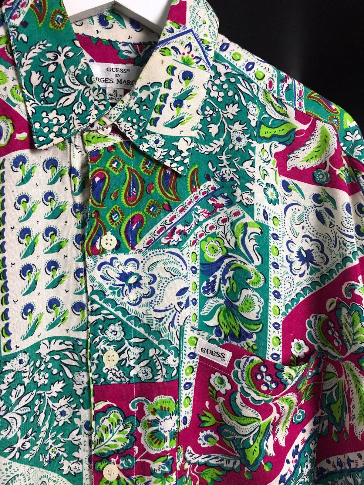 Georges Marciano Vintage 90s Guess Rayon Button Up L/s Shirt Georges Marciano Size US S / EU 44-46 / 1 - 5 Thumbnail