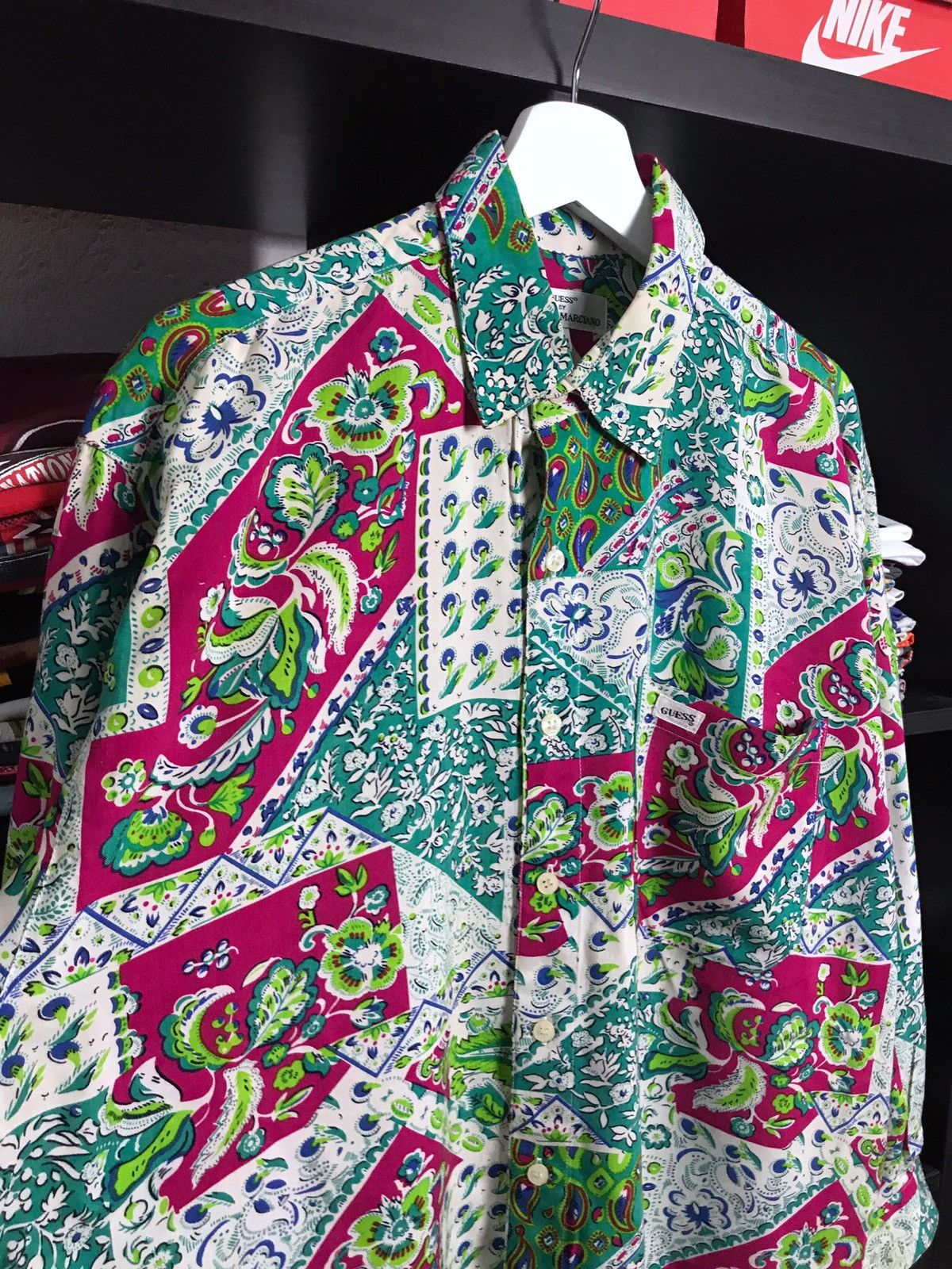 Georges Marciano Vintage 90s Guess Rayon Button Up L/s Shirt Georges Marciano Size US S / EU 44-46 / 1 - 4 Thumbnail