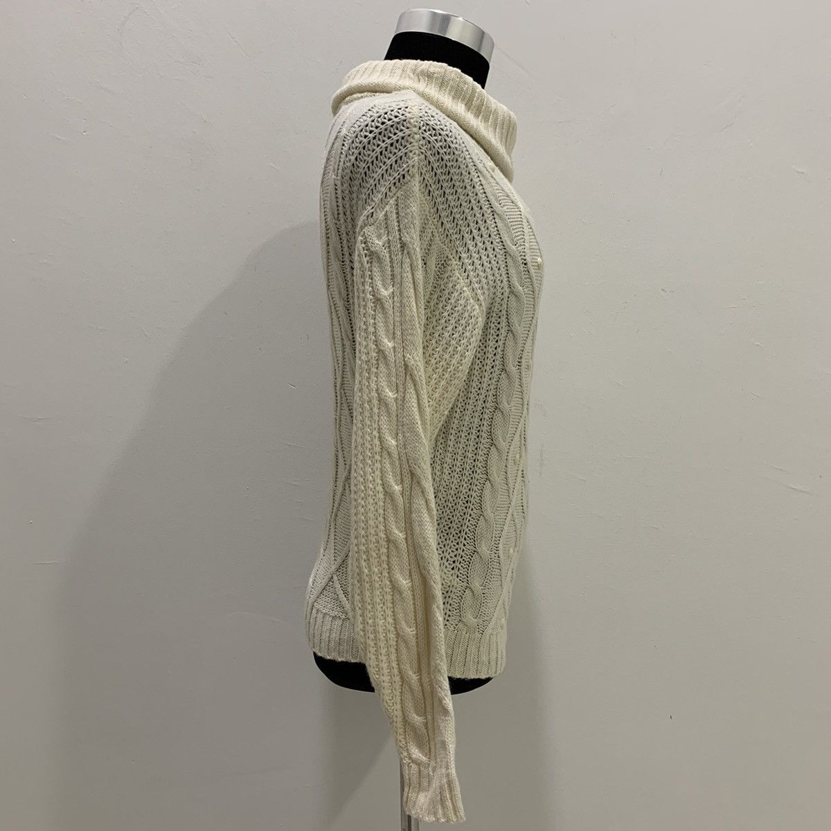 Aran Isles Knitwear × Designer ANNEBASKET Aran Twist Cable Crochet Turtleneck Knit Sweater Size US M / EU 48-50 / 2 - 9 Thumbnail