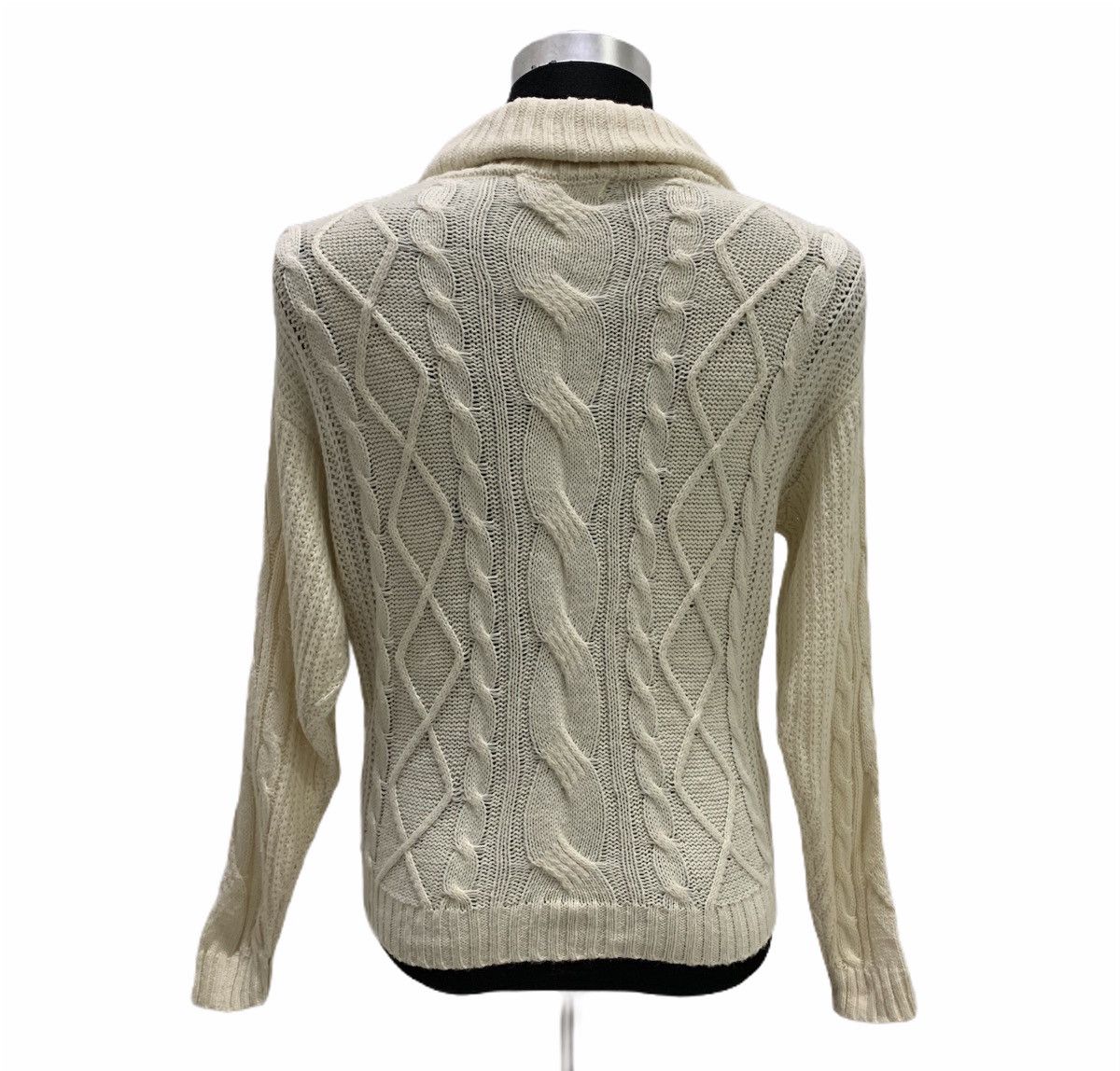 Aran Isles Knitwear × Designer ANNEBASKET Aran Twist Cable Crochet Turtleneck Knit Sweater Size US M / EU 48-50 / 2 - 2 Thumbnail