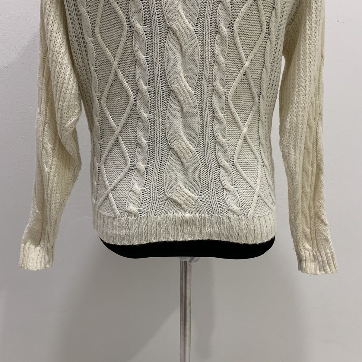 Aran Isles Knitwear × Designer ANNEBASKET Aran Twist Cable Crochet Turtleneck Knit Sweater Size US M / EU 48-50 / 2 - 8 Thumbnail