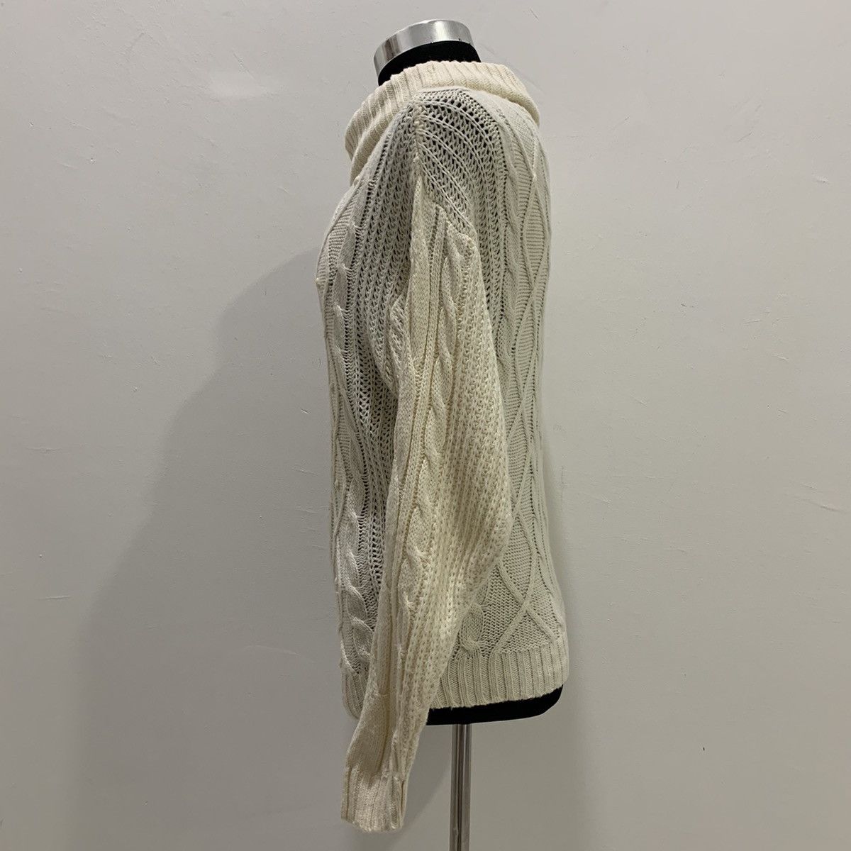 Aran Isles Knitwear × Designer ANNEBASKET Aran Twist Cable Crochet Turtleneck Knit Sweater Size US M / EU 48-50 / 2 - 10 Thumbnail