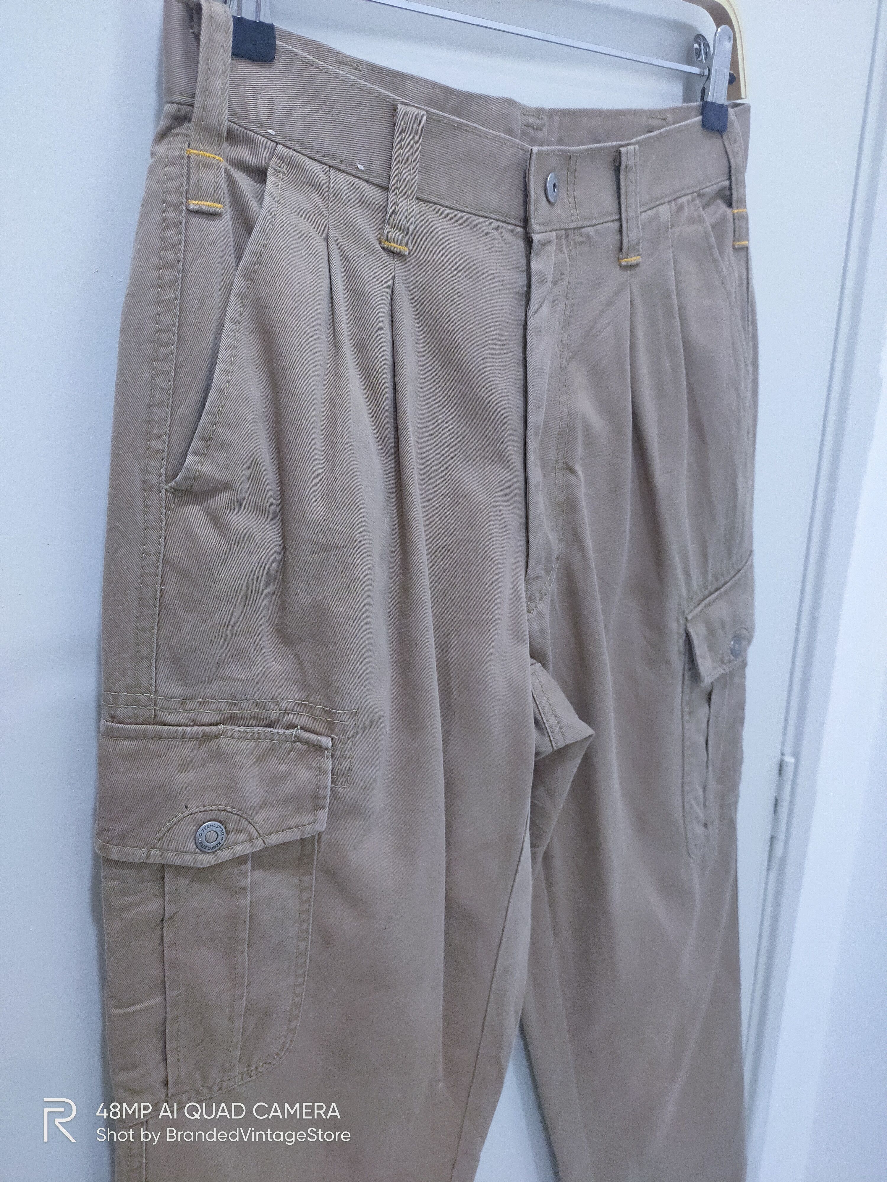 Japanese Brand XEBEC SPIRIT KAKUDA Multipocket Khaki Workwear Cargo Pants Size US 30 / EU 46 - 6 Thumbnail