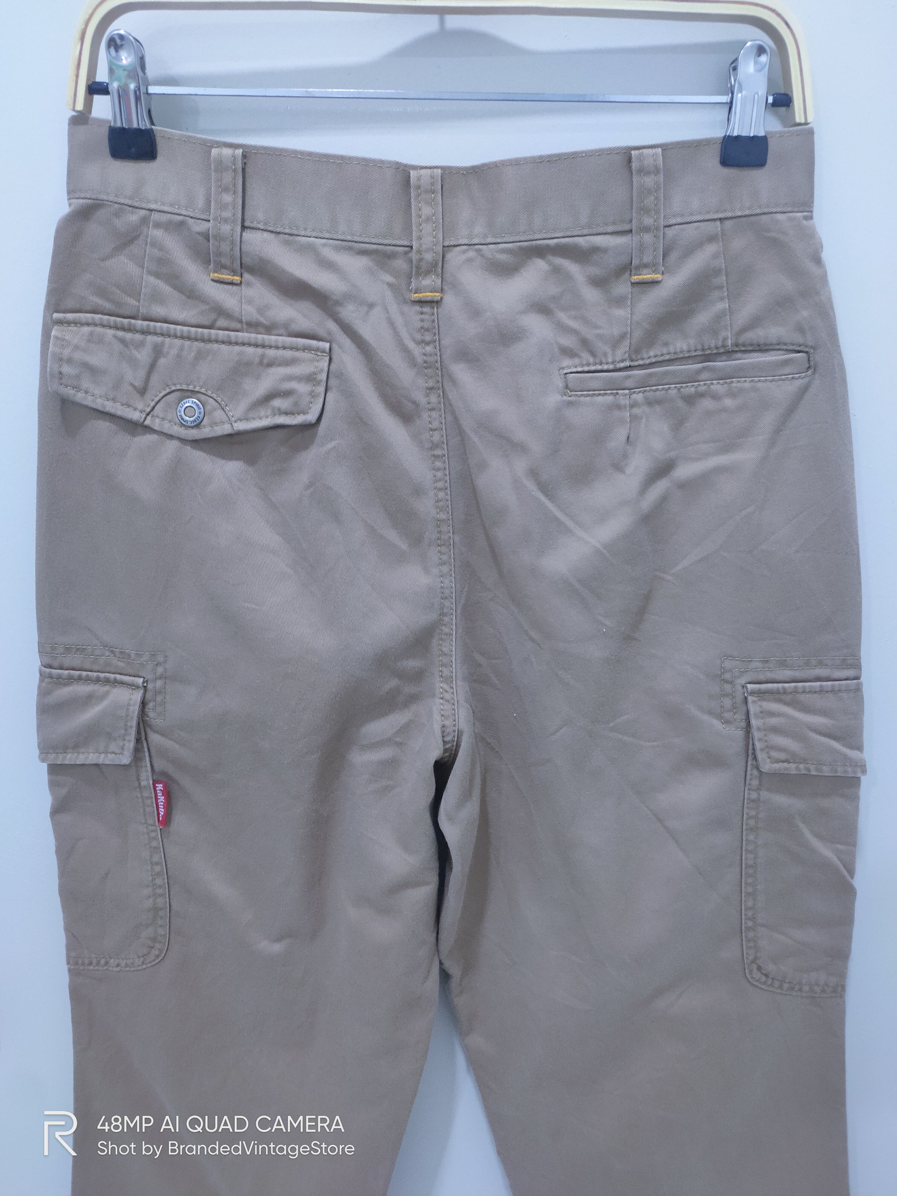 Japanese Brand XEBEC SPIRIT KAKUDA Multipocket Khaki Workwear Cargo Pants Size US 30 / EU 46 - 10 Thumbnail