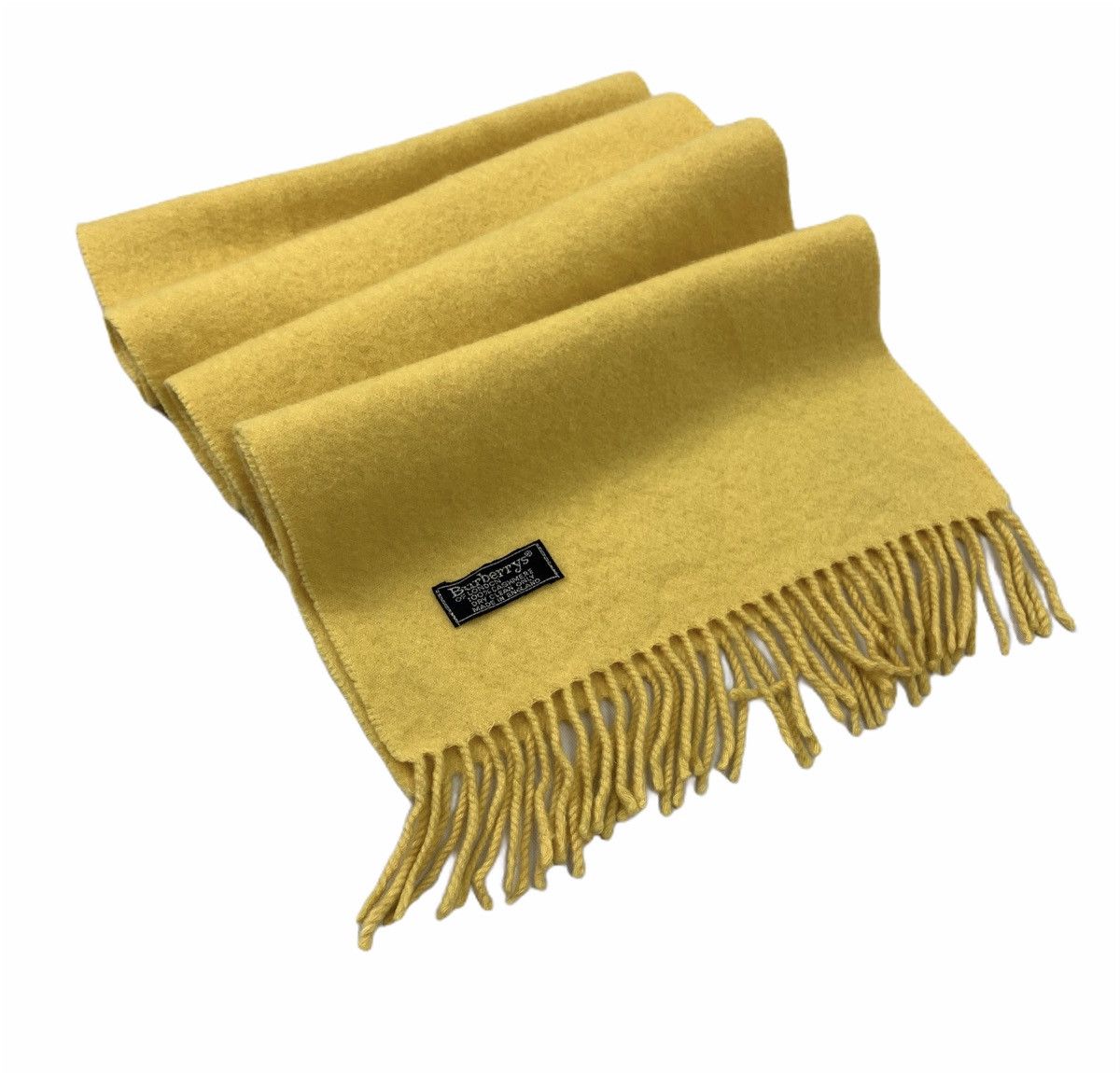 Burberry × Japanese Brand × Other BURBERRYS LONDON Plain Embroidered Logo Wool Muffler Scarf Size ONE SIZE - 4 Thumbnail