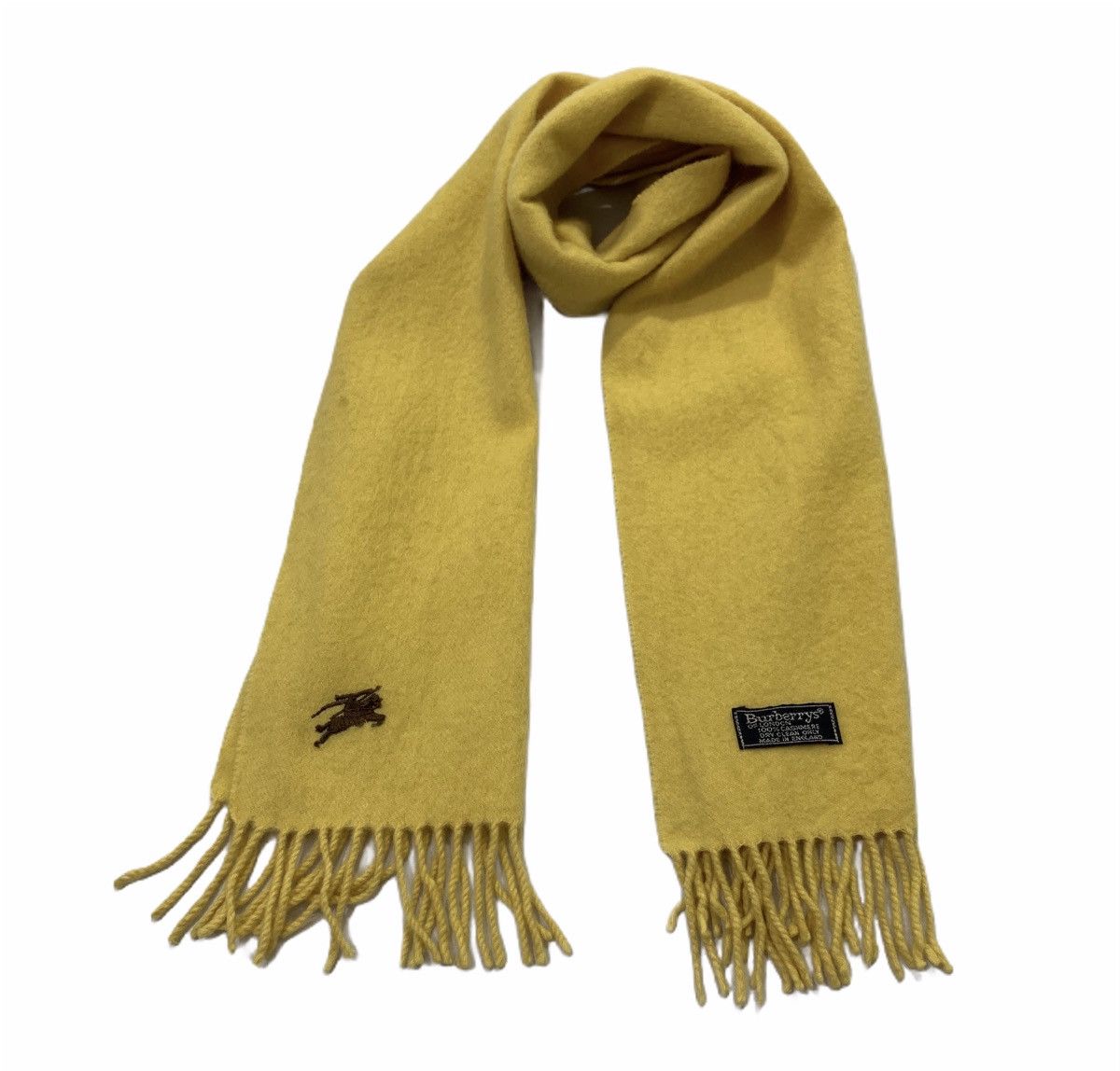 Burberry × Japanese Brand × Other BURBERRYS LONDON Plain Embroidered Logo Wool Muffler Scarf Size ONE SIZE - 1 Thumbnail