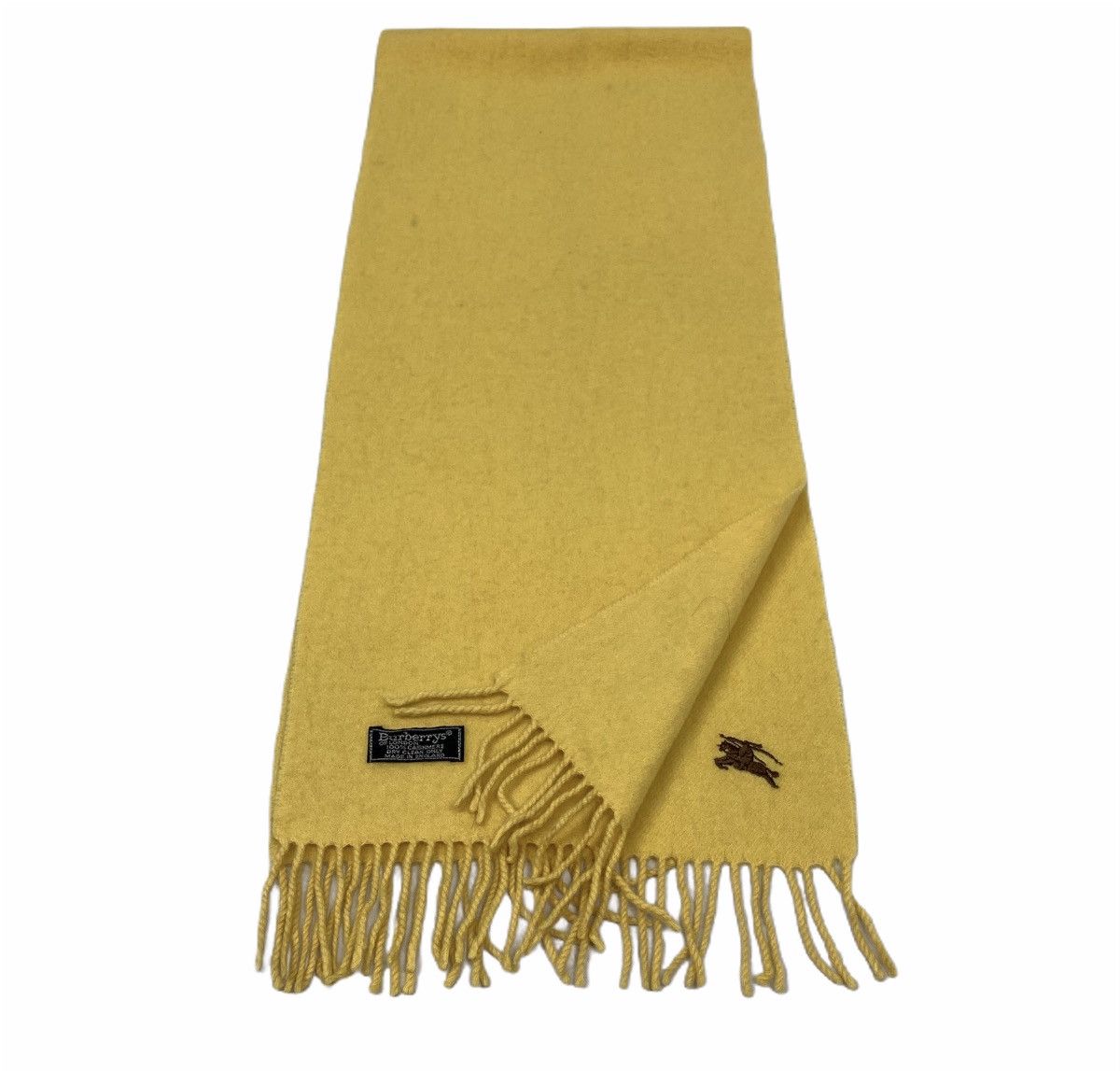 Burberry × Japanese Brand × Other BURBERRYS LONDON Plain Embroidered Logo Wool Muffler Scarf Size ONE SIZE - 2 Thumbnail