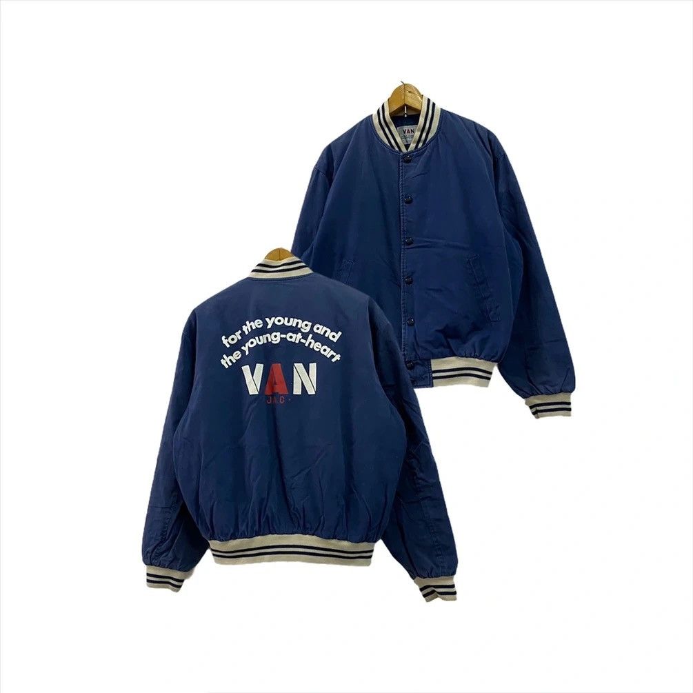 Japanese Brand × Vintage FOR THE YOUNG SUN FADDED VAN VARSITY JACKET Size US M / EU 48-50 / 2 - 1 Thumbnail