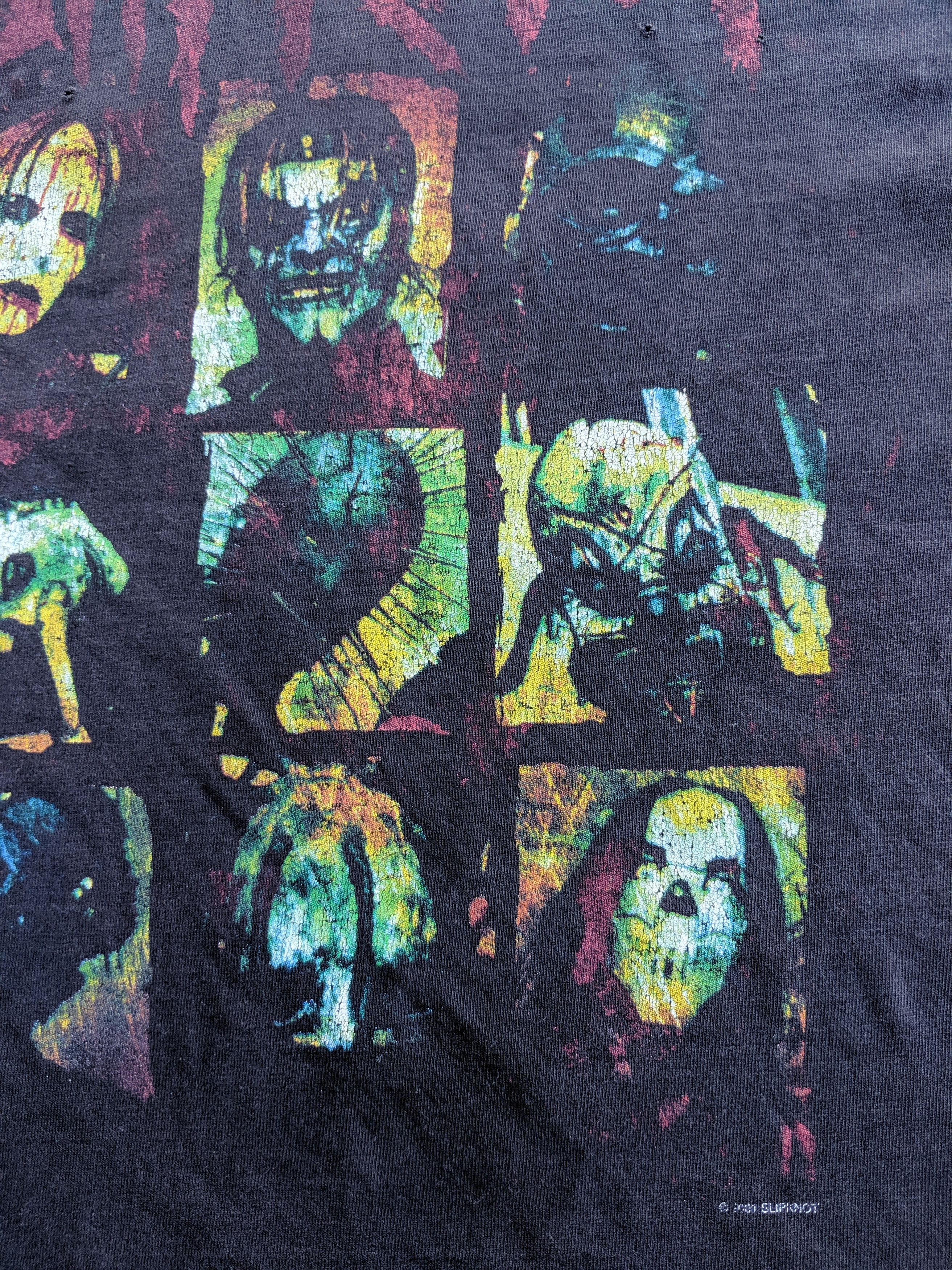 Band Tees × Vintage Vintage early 00s band tee SLIPKNOT print bothside/metal band/rock band distressed shirt Size US S / EU 44-46 / 1 - 4 Thumbnail
