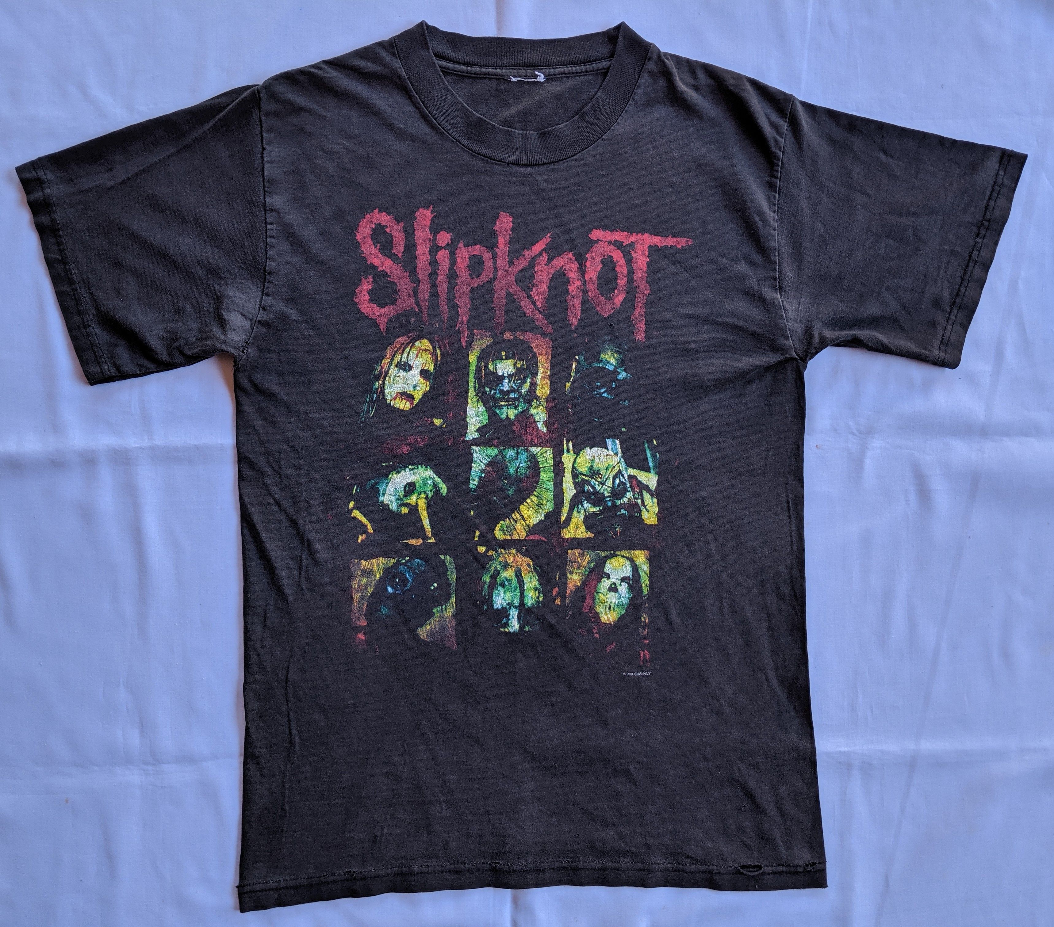 Band Tees × Vintage Vintage early 00s band tee SLIPKNOT print bothside/metal band/rock band distressed shirt Size US S / EU 44-46 / 1 - 3 Thumbnail