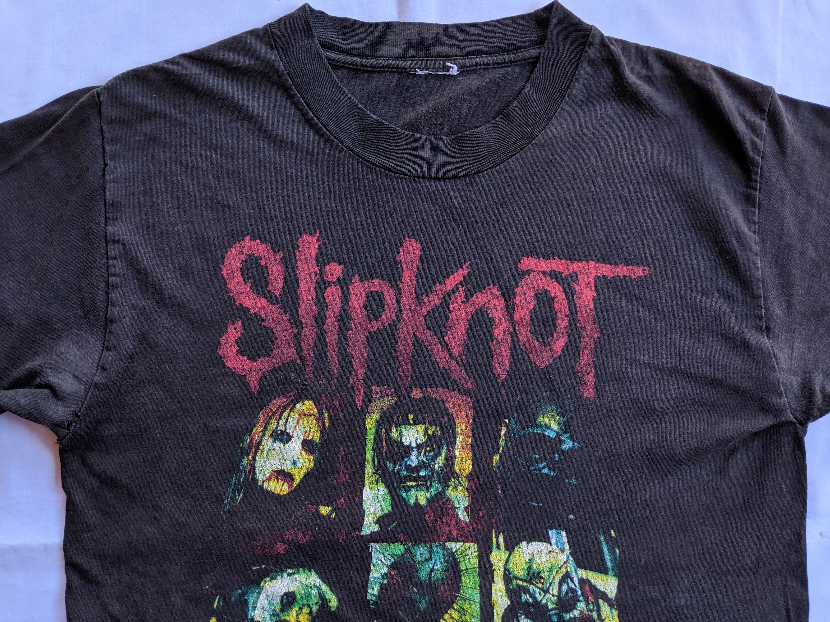 Band Tees × Vintage Vintage early 00s band tee SLIPKNOT print bothside/metal band/rock band distressed shirt Size US S / EU 44-46 / 1 - 6 Thumbnail