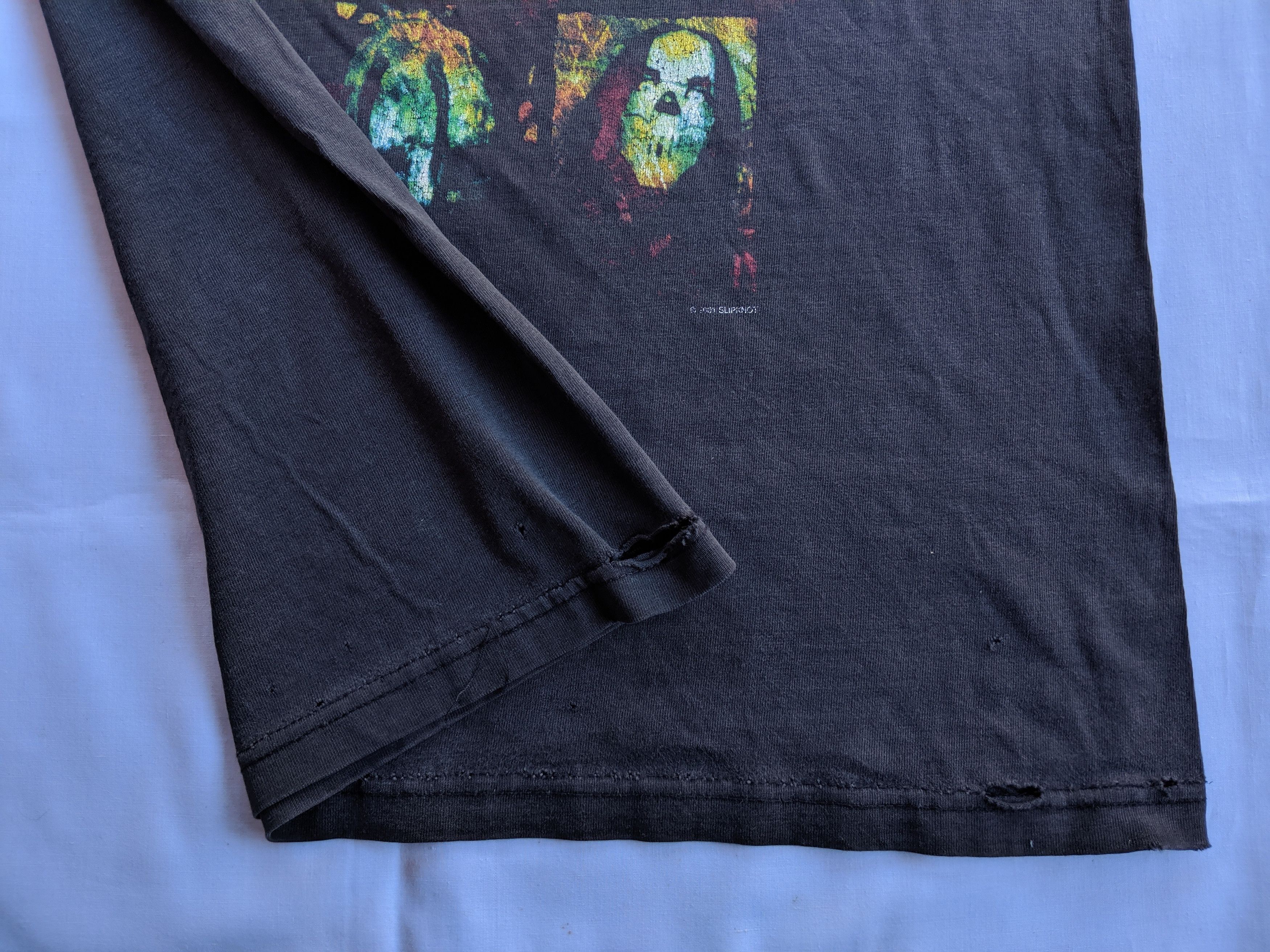 Band Tees × Vintage Vintage early 00s band tee SLIPKNOT print bothside/metal band/rock band distressed shirt Size US S / EU 44-46 / 1 - 5 Thumbnail