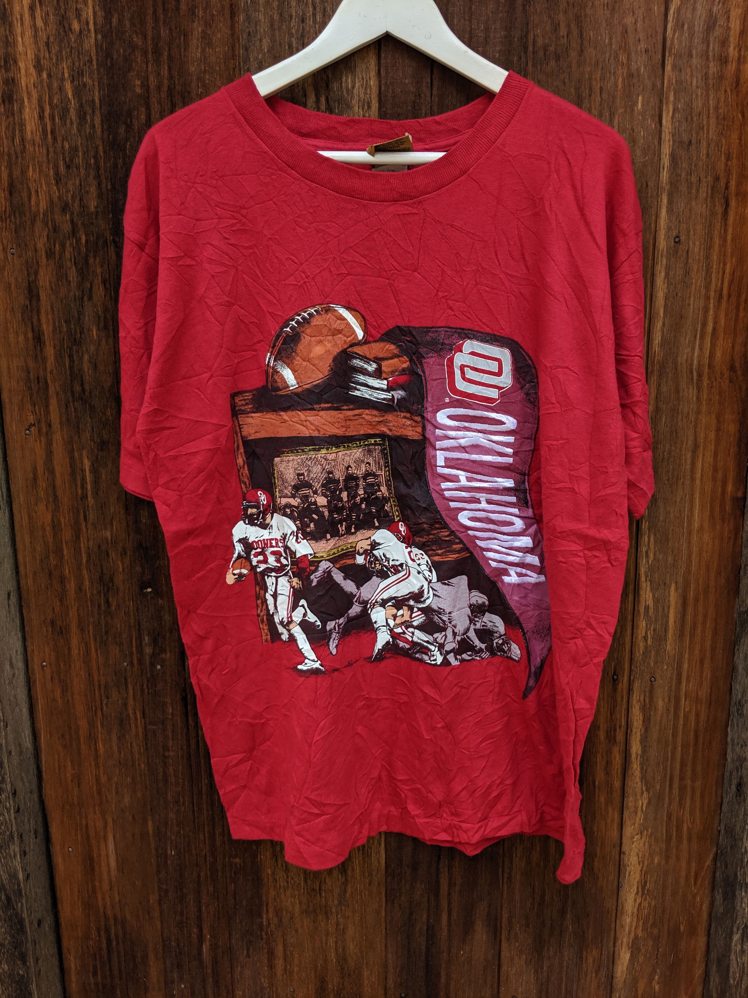 MLB × NFL × Vintage Vintage 90s Sooners Oklahoma NFL team big print Size US M / EU 48-50 / 2 - 1 Thumbnail