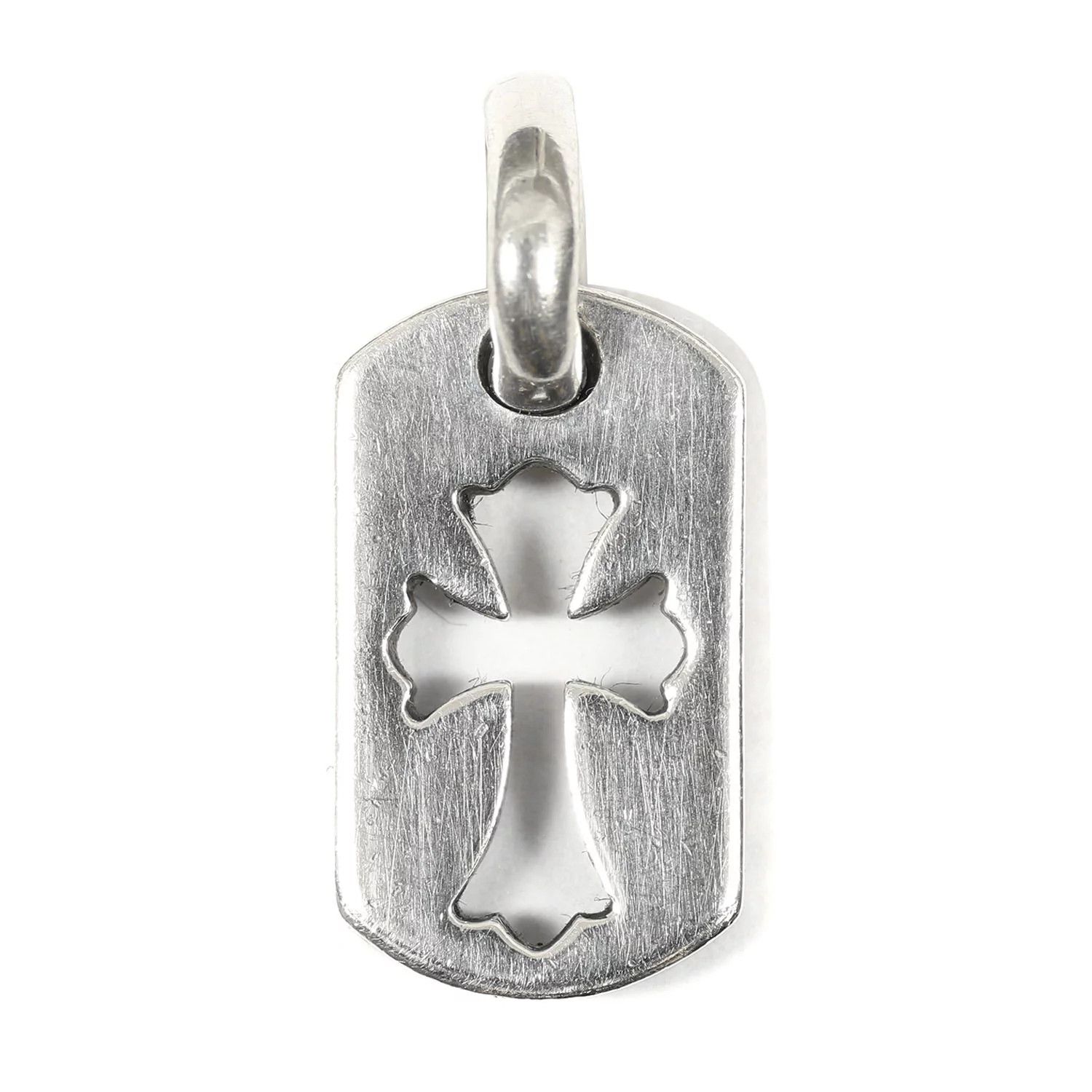 image of Chrome Hearts Cross Cutout Dog Tag in Silver, Women's