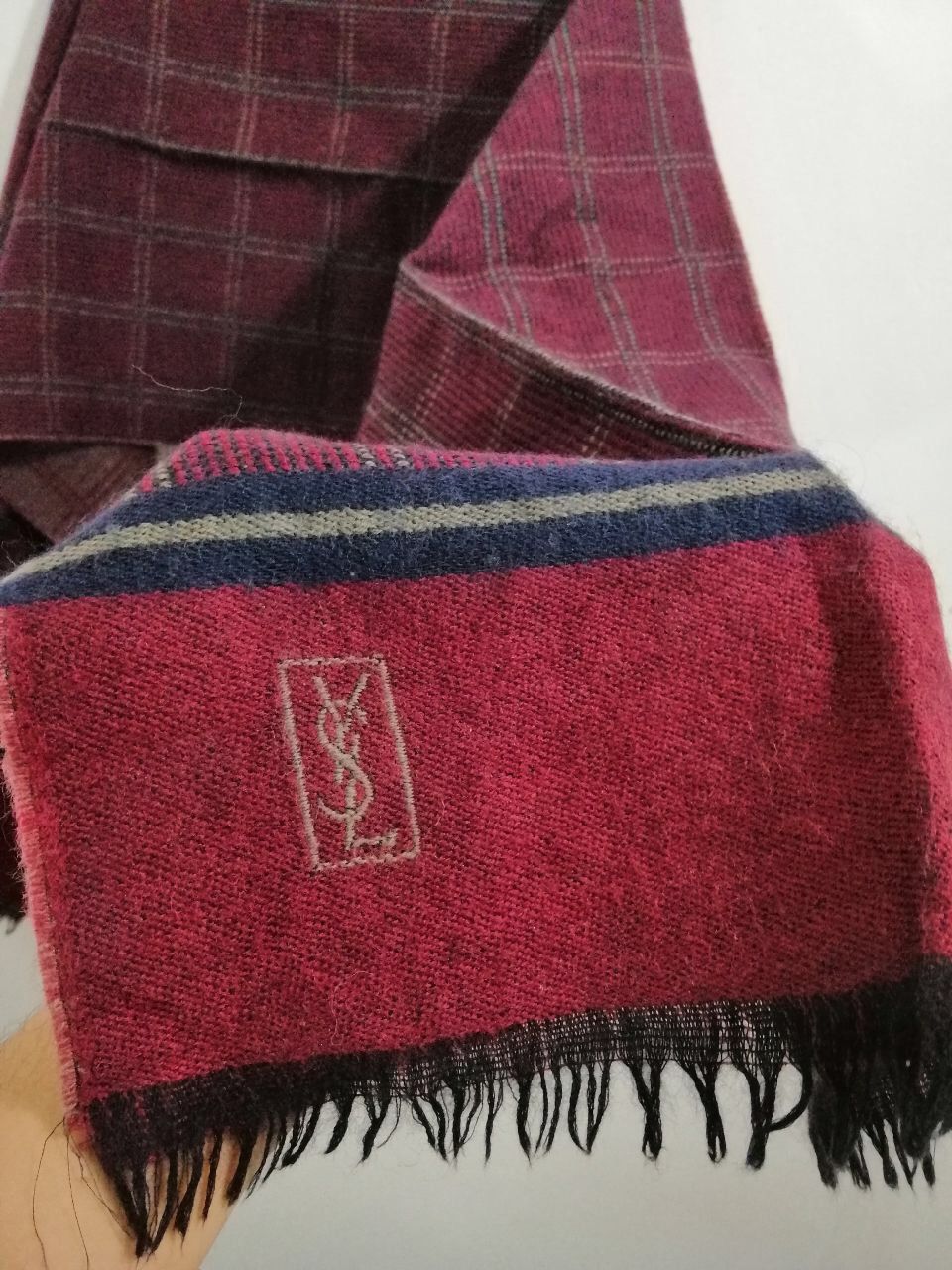 Saint Laurent Paris × Yves Saint Laurent Vintage Made West Germany YSL Scarf Small Logo Design Size ONE SIZE - 3 Thumbnail