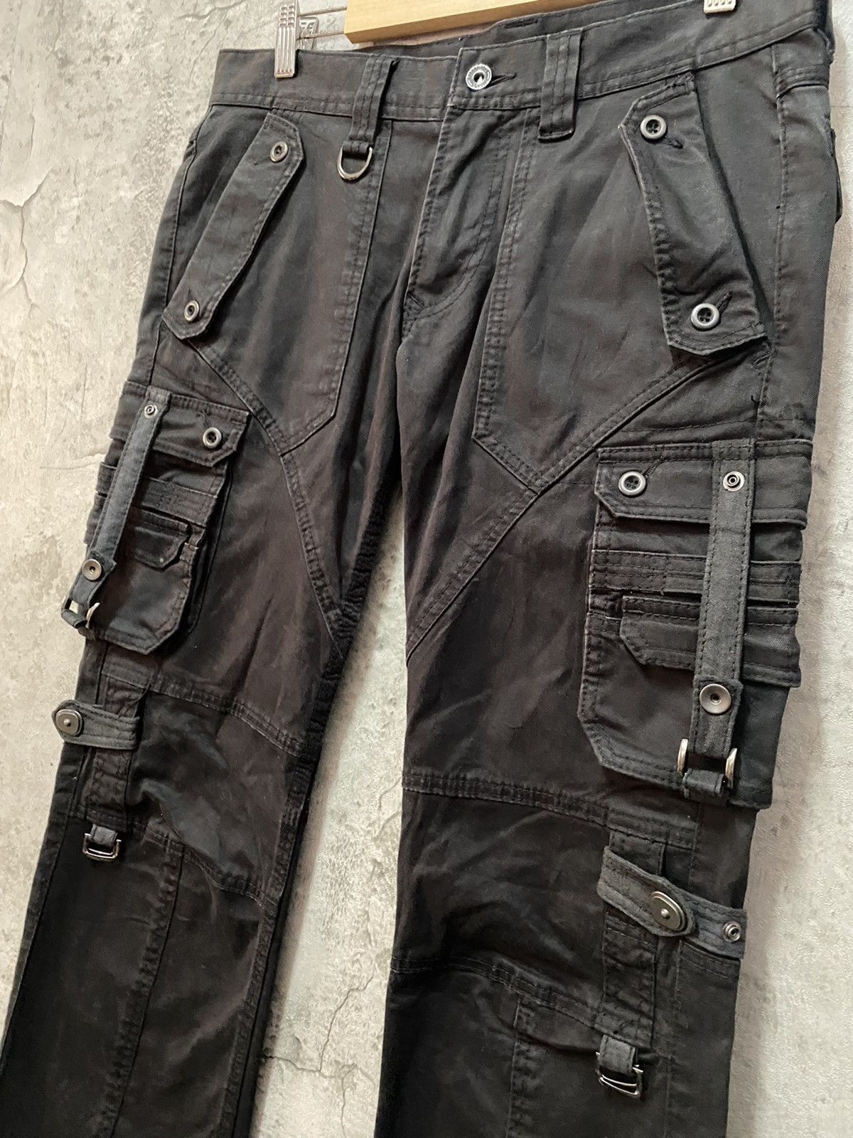 Designer × HIDEAWAYS × Japanese Brand Hideaways Japan Tactical Bondage Utility Flared Cargo Pants Size US 31 - 5 Thumbnail