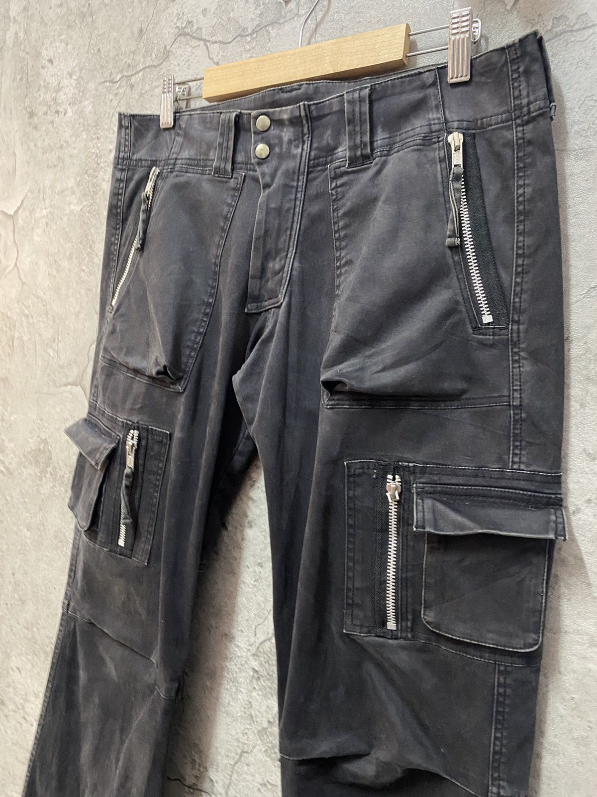 Designer × Japanese Brand WD Japan Flared Tactical Bondage Faded Valvet Cargo Pants Size US 31 - 6 Thumbnail