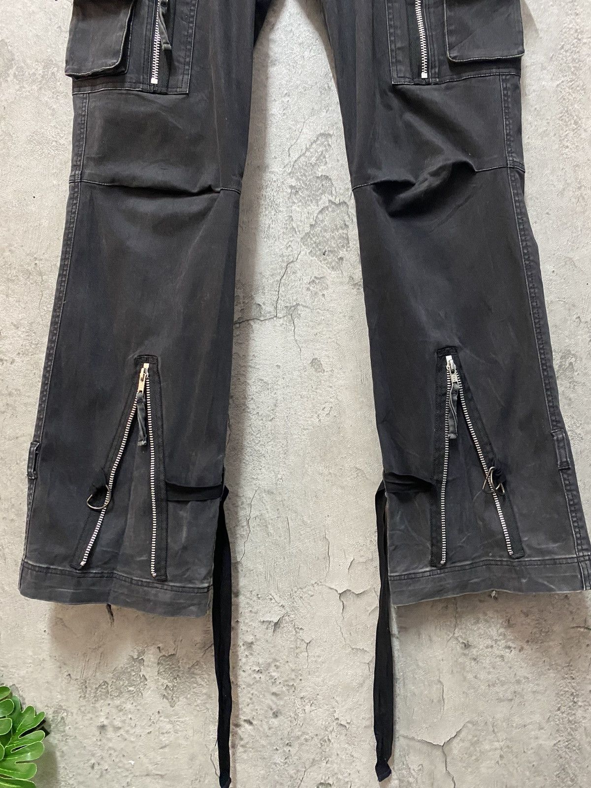 Designer × Japanese Brand WD Japan Flared Tactical Bondage Faded Valvet Cargo Pants Size US 31 - 10 Thumbnail