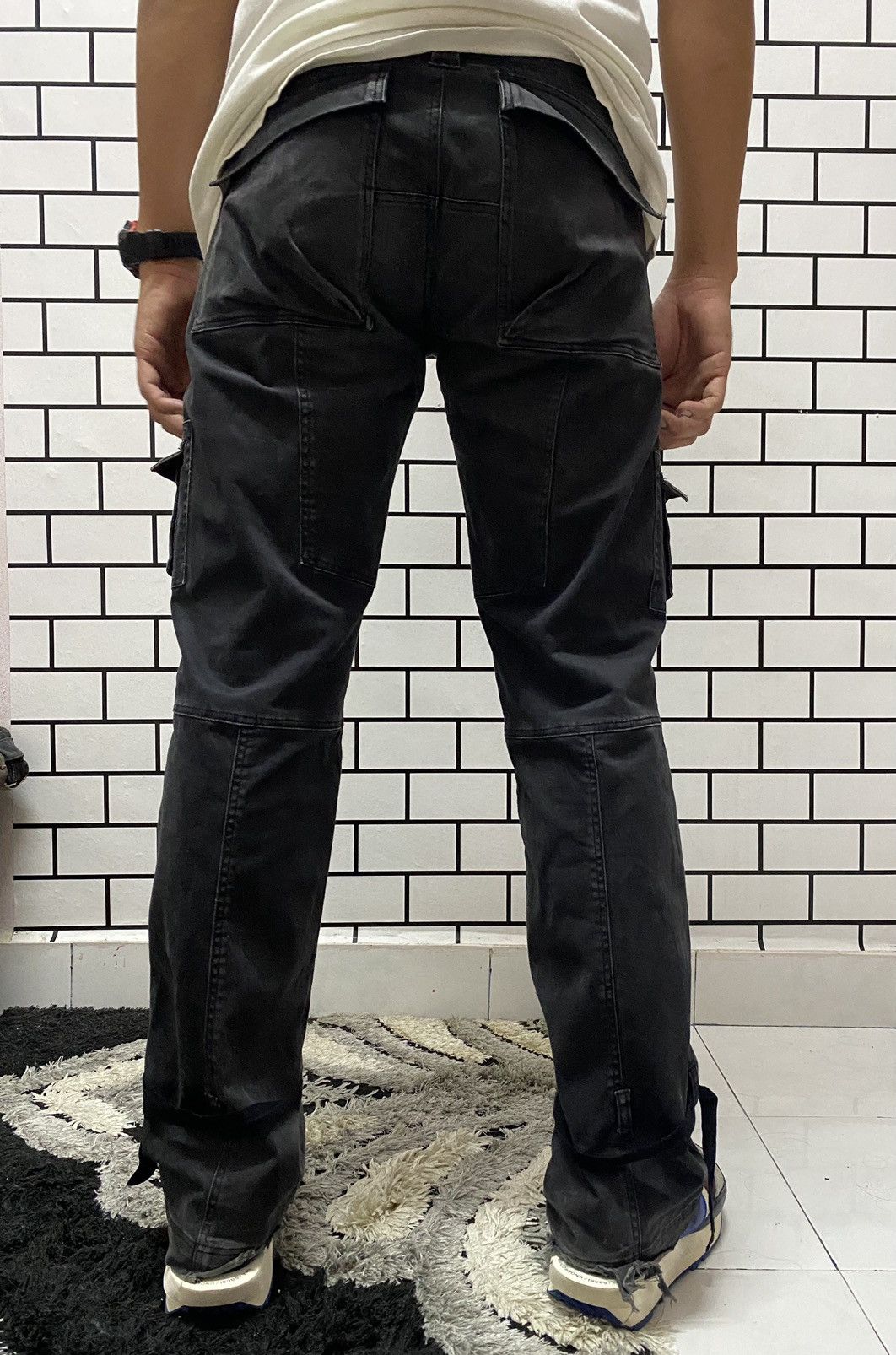 Designer × Japanese Brand WD Japan Flared Tactical Bondage Faded Valvet Cargo Pants Size US 31 - 23 Thumbnail