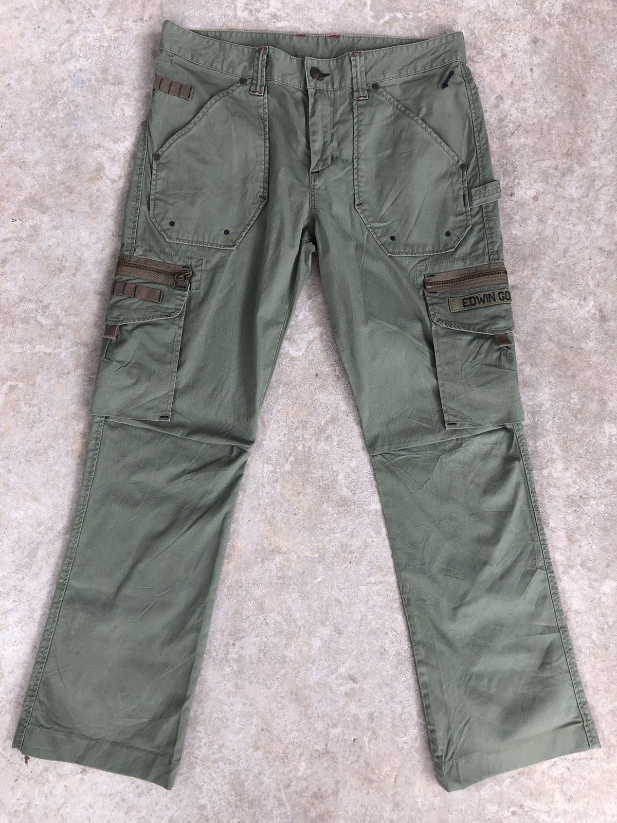 Japanese Edwin Flared Pants Cargo Pants Tactical Multipocket
