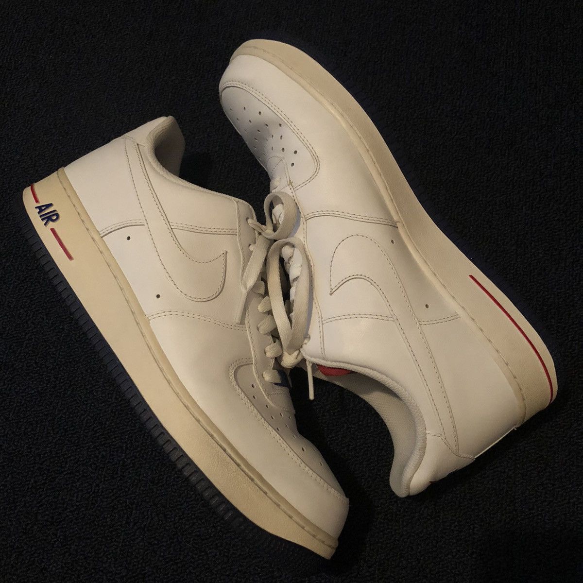 Nike × Vintage Vintage Rare Nike Air Force 1 Aged White Red Blue Low Shoes Size US 10.5 / EU 43-44 - 2 Thumbnail