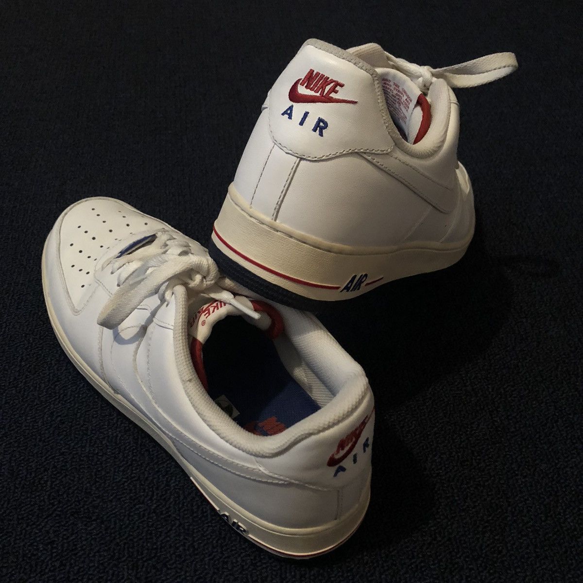 Nike × Vintage Vintage Rare Nike Air Force 1 Aged White Red Blue Low Shoes Size US 10.5 / EU 43-44 - 7 Thumbnail