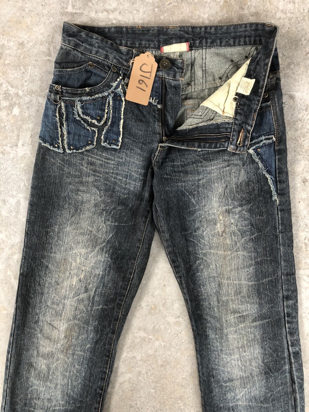 Who Decides War Japanese Gumu Distressed Jeans Patchwork Boro Style Size US 31 - 3 Thumbnail