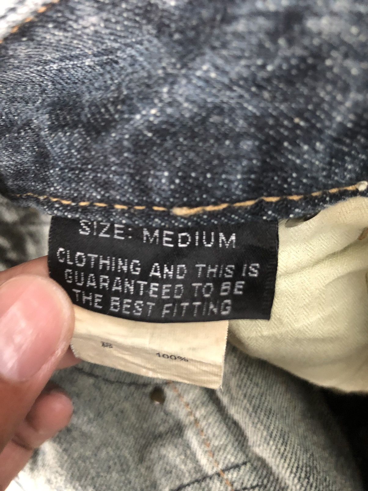 Who Decides War Japanese Gumu Distressed Jeans Patchwork Boro Style Size US 31 - 14 Thumbnail