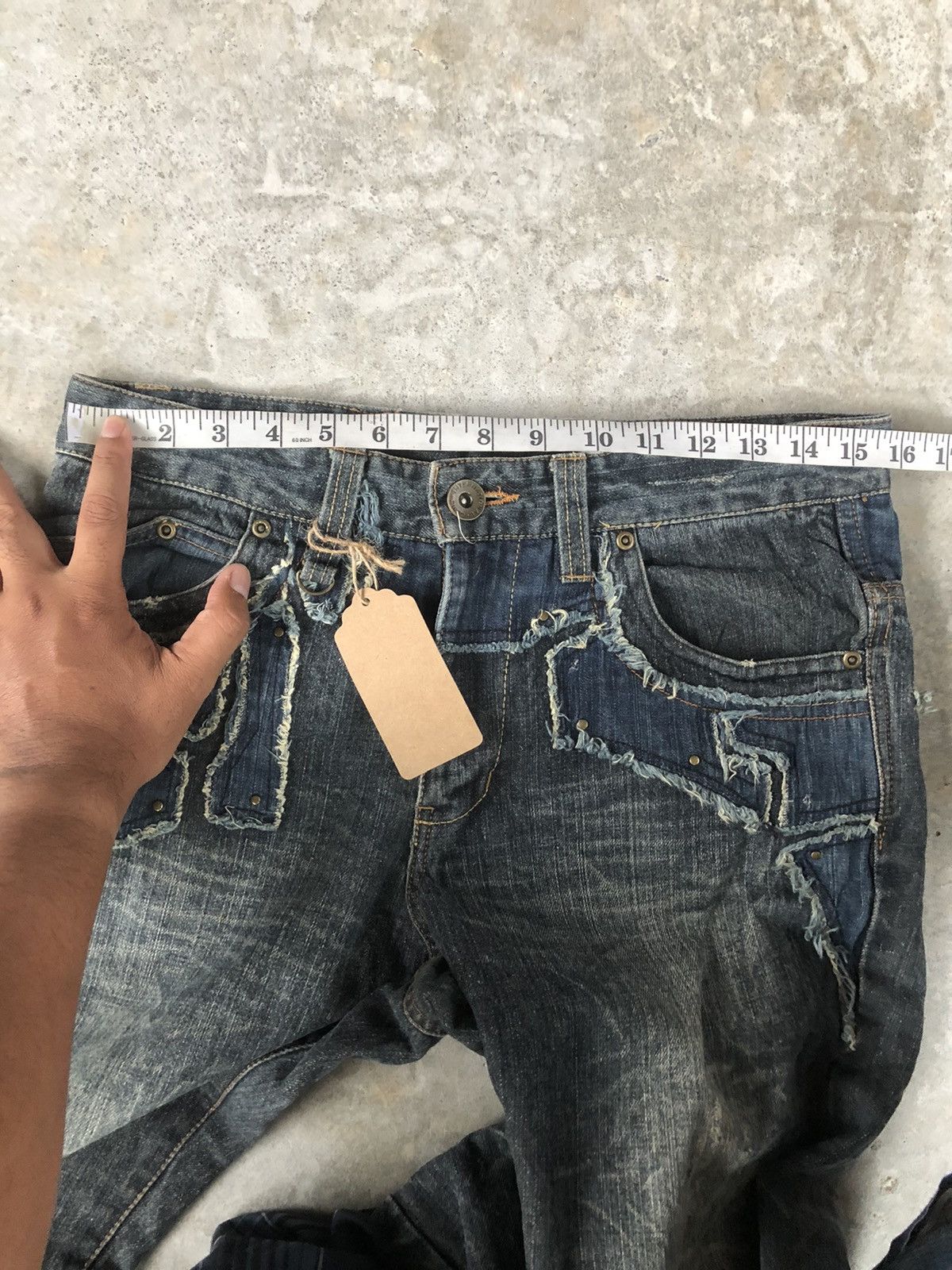 Who Decides War Japanese Gumu Distressed Jeans Patchwork Boro Style Size US 31 - 17 Thumbnail