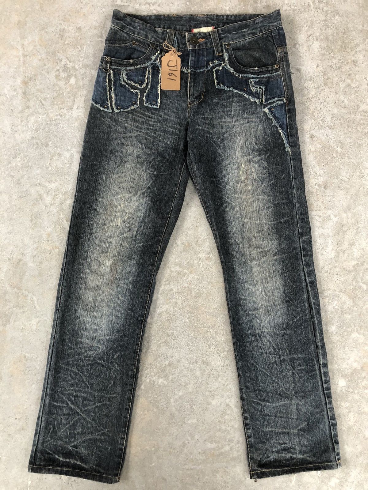 Who Decides War Japanese Gumu Distressed Jeans Patchwork Boro Style Size US 31 - 1 Thumbnail