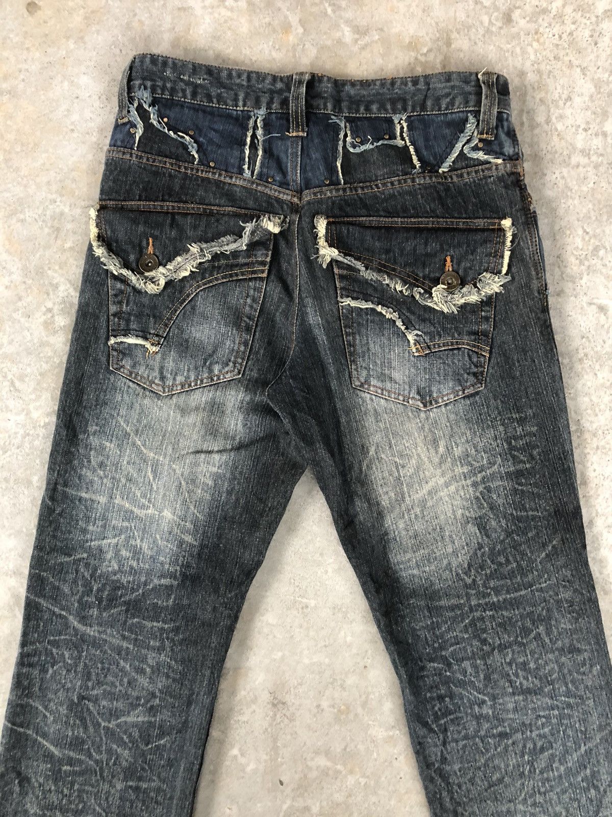 Who Decides War Japanese Gumu Distressed Jeans Patchwork Boro Style Size US 31 - 8 Thumbnail