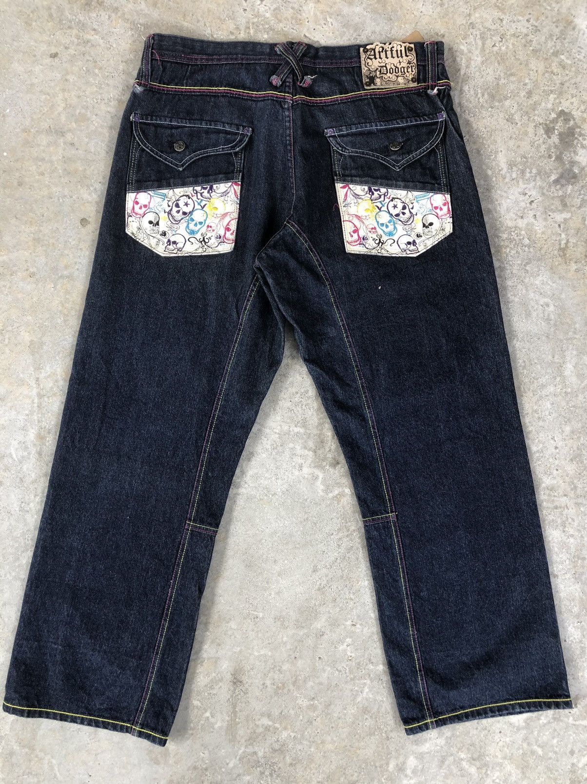 Artful Dodger Artful Dodger Skulls Embroidered Jeans Size US 37 - 1 Thumbnail