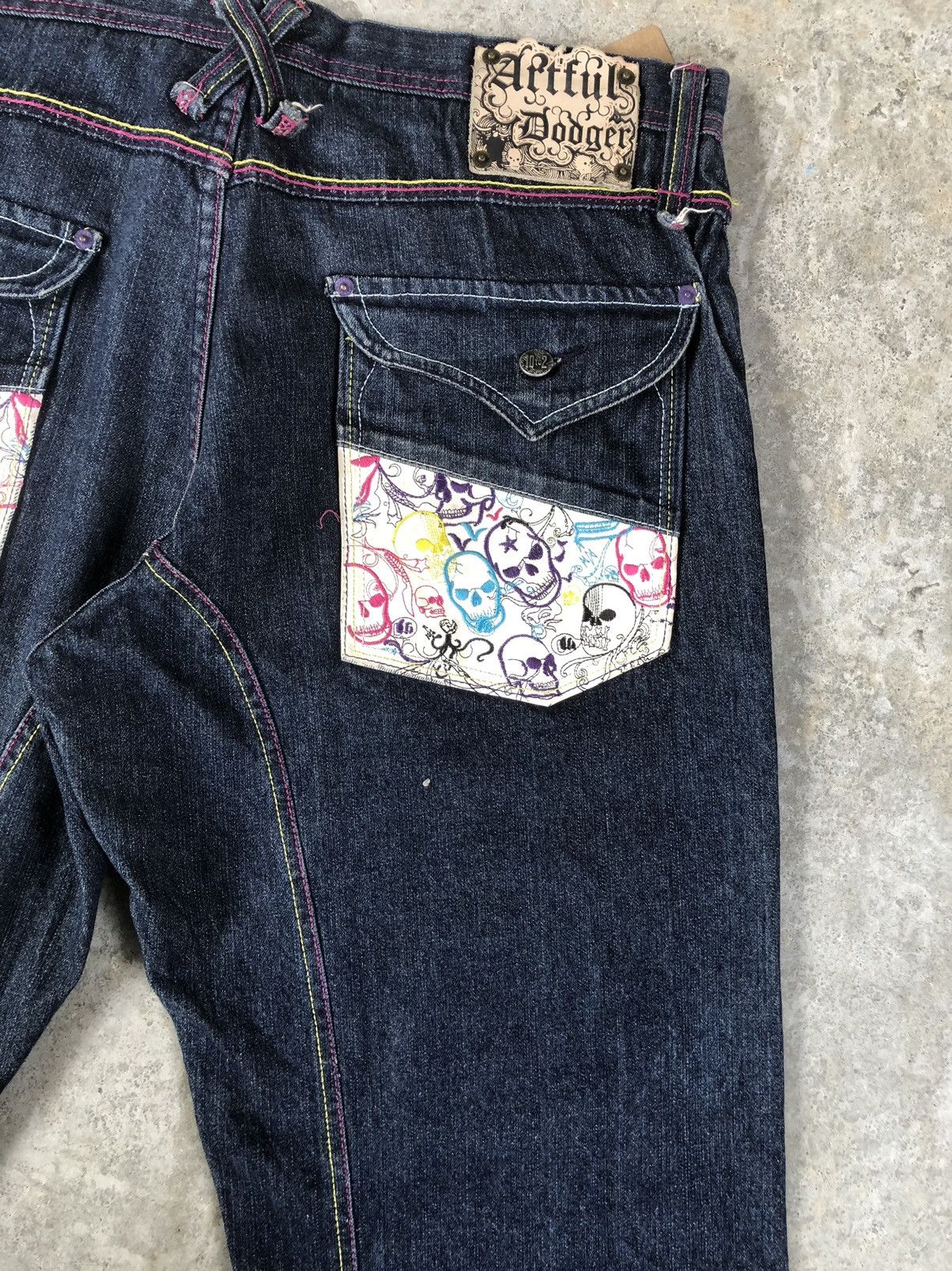 Artful Dodger Artful Dodger Skulls Embroidered Jeans Size US 37 - 10 Thumbnail