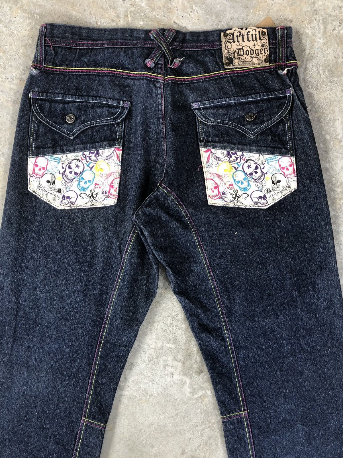 Artful Dodger Artful Dodger Skulls Embroidered Jeans Size US 37 - 8 Thumbnail